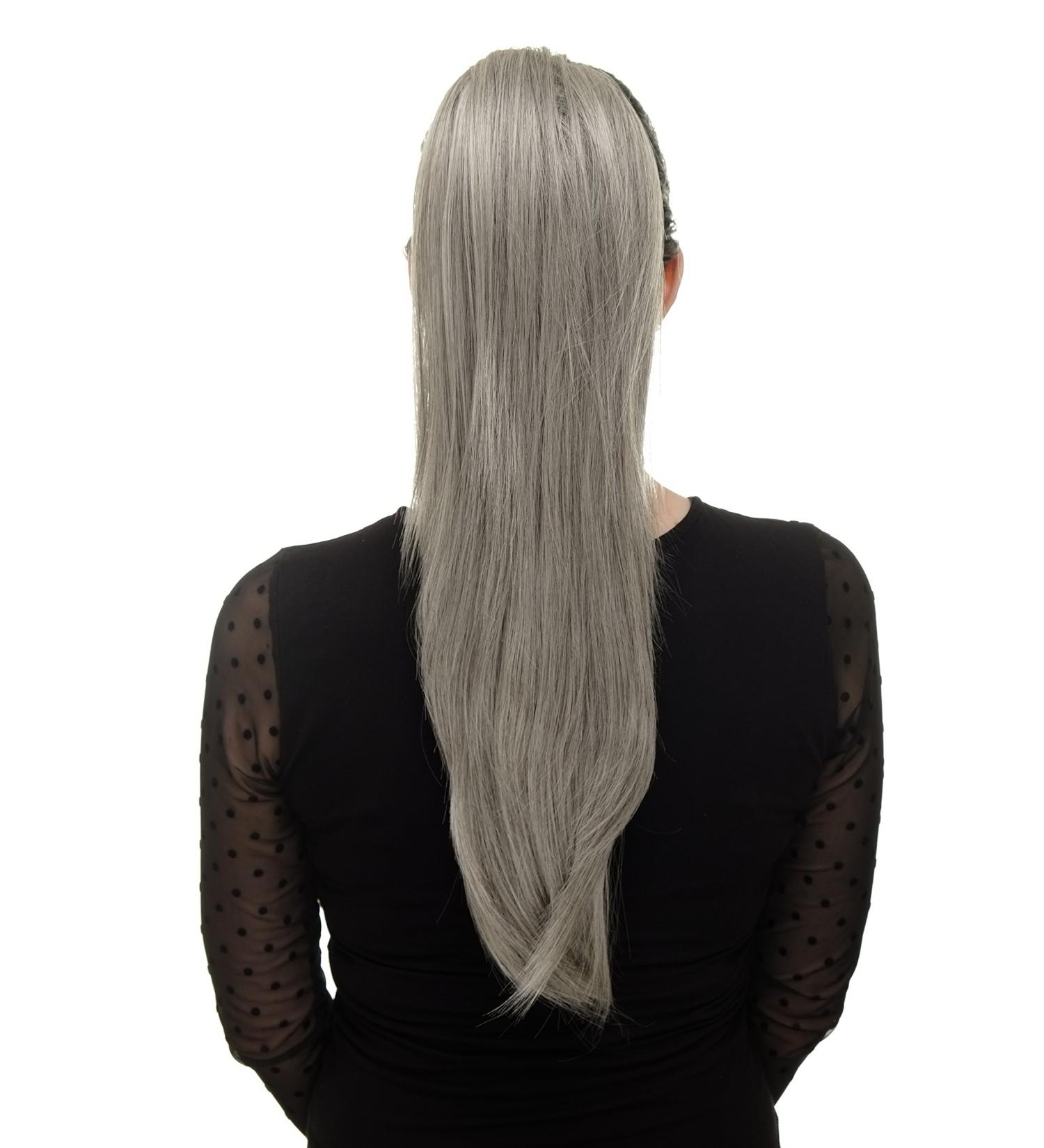 WIG ME UP WK06-51 Hairpiece | Voluminous Straight Braid & Ponytail | 60 cm Grey-Black Mix - International Shipping Available - Buy Online on GoSupps.com