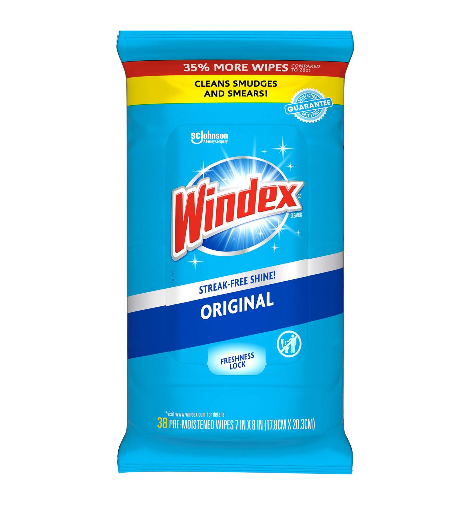 Windex Original Glass and Surface Pre-Moistened Wipes 38 Count (Pack of 6) - Effective Cleaning Solution - Buy Online on GoSupps.com