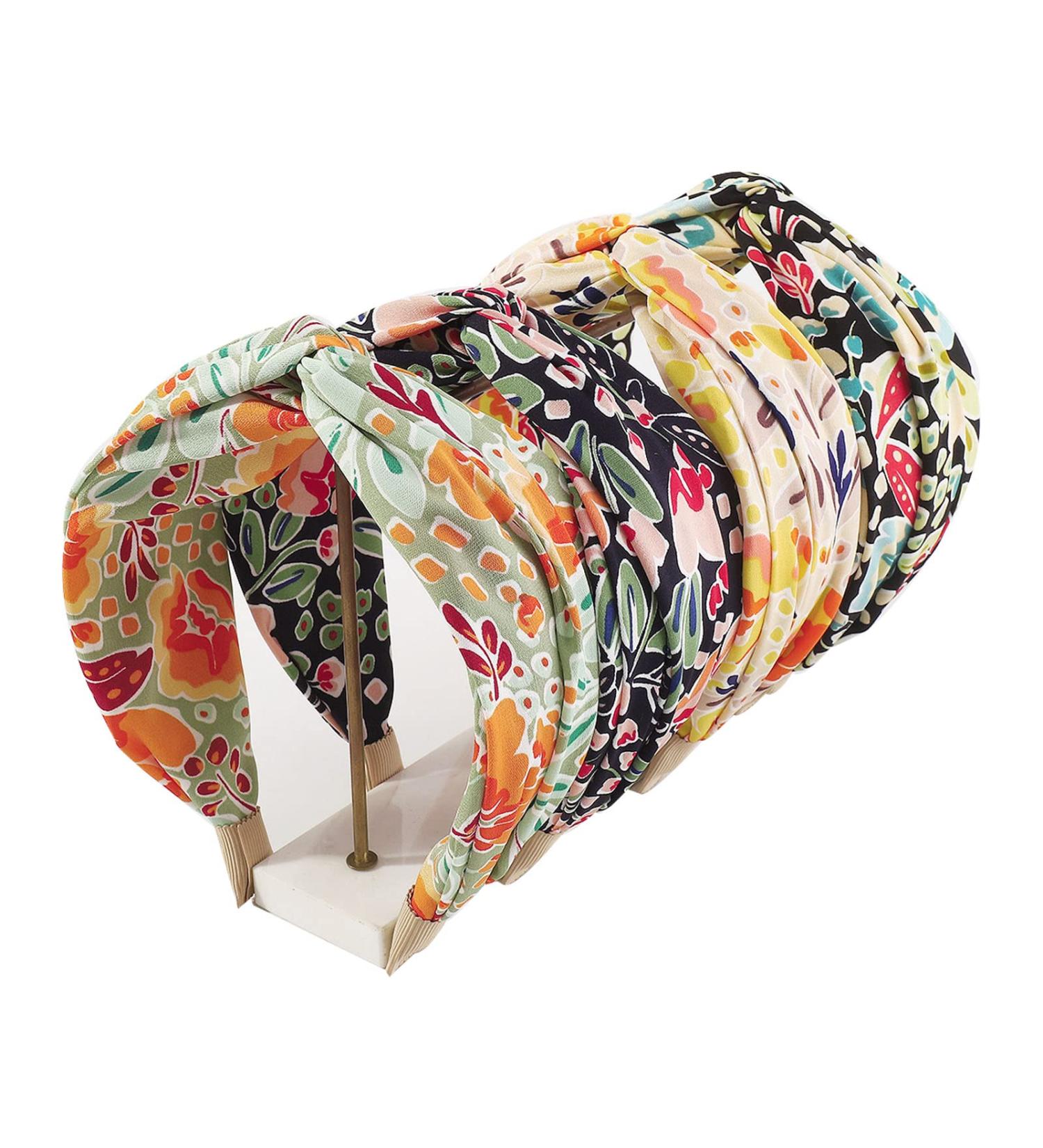 Jseng 4 Pcs Wide Cross Knot Headbands - Elastic Floral Hair Accessories for Women & Girls - Buy Online on GoSupps.com