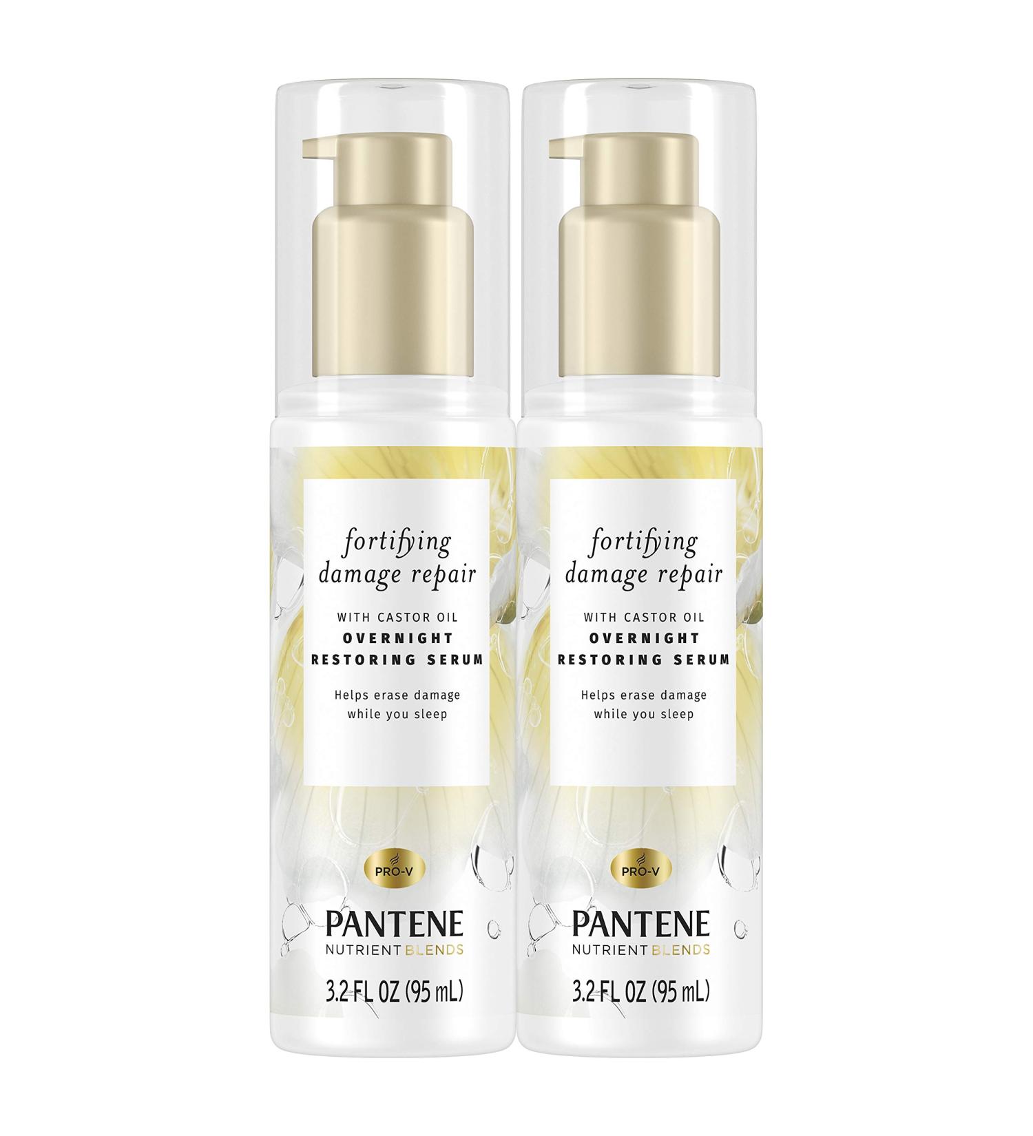 Pantene Overnight Repair Serum - Twin Pack, 3.2 fl oz | Hair Serum & Leave In Conditioner - Buy Online on GoSupps.com