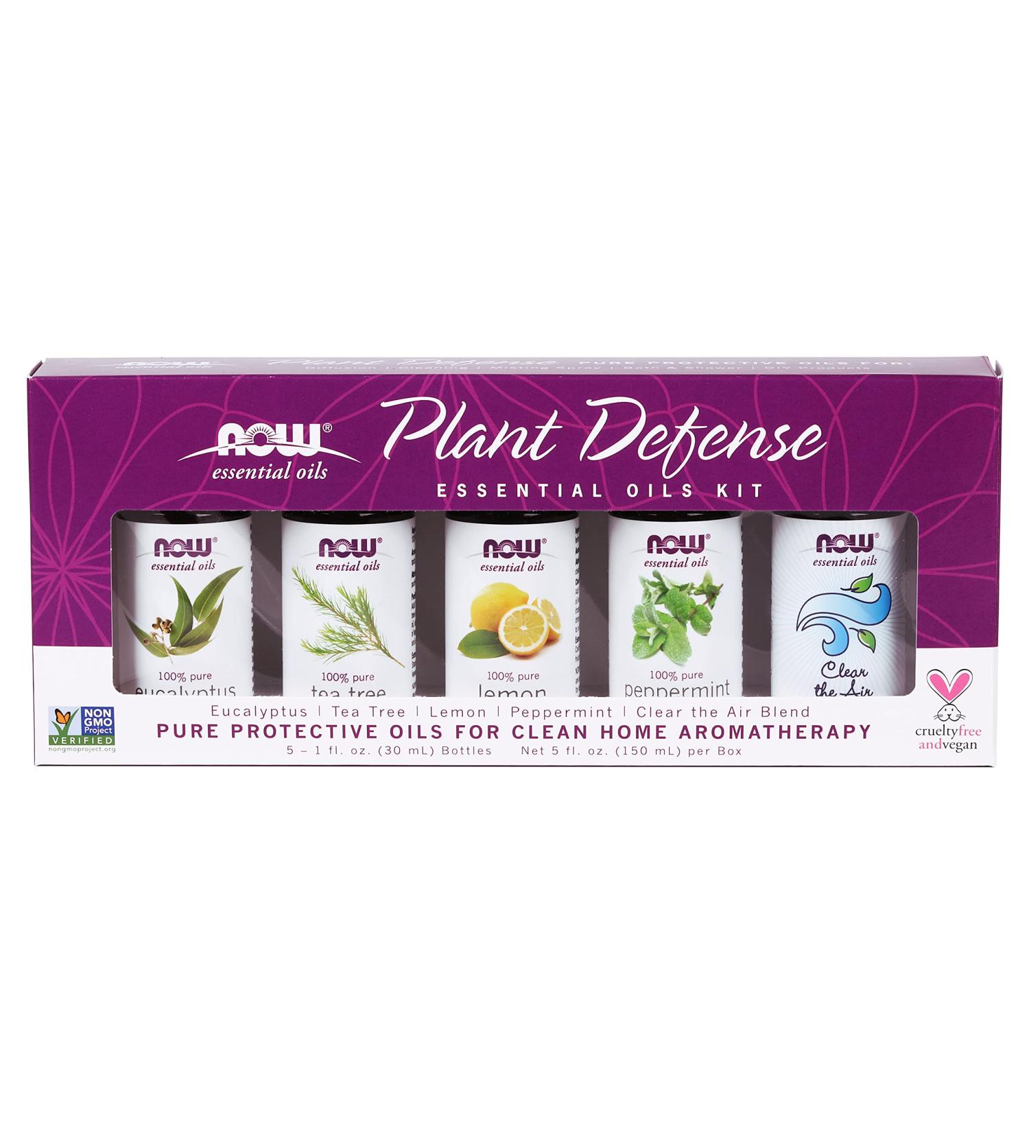 Now Foods Plant Defense Essential Oils Kit - 5 x 1 fl oz Bottles for Natural Protection - Buy Online on GoSupps.com
