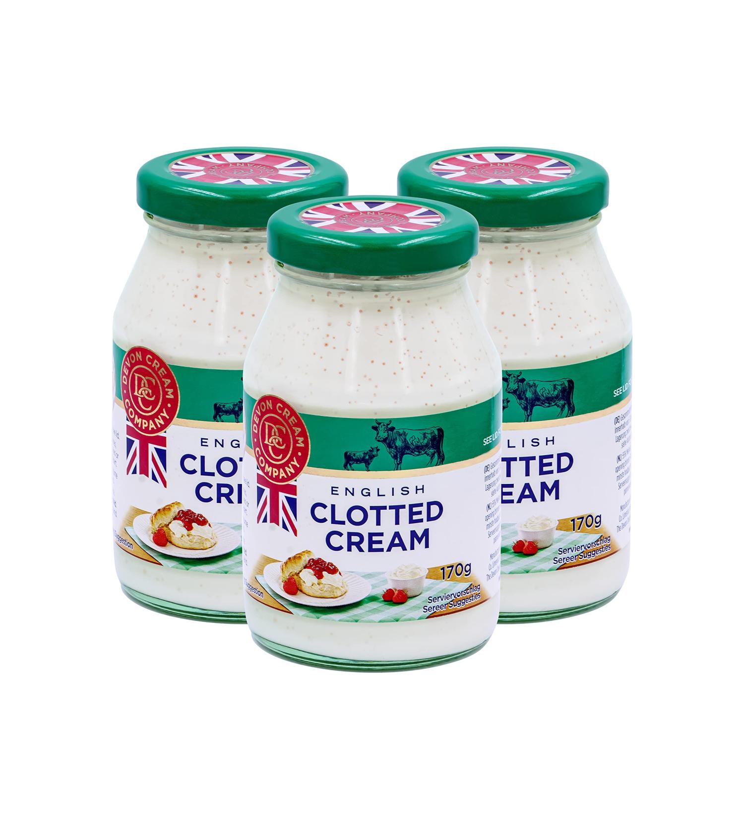 Buy Food-United Clotted Cream 3x170g | Premium English Cream for Cones Apple Pie Pancakes & Desserts - International Shipping Available - Buy Online on GoSupps.com