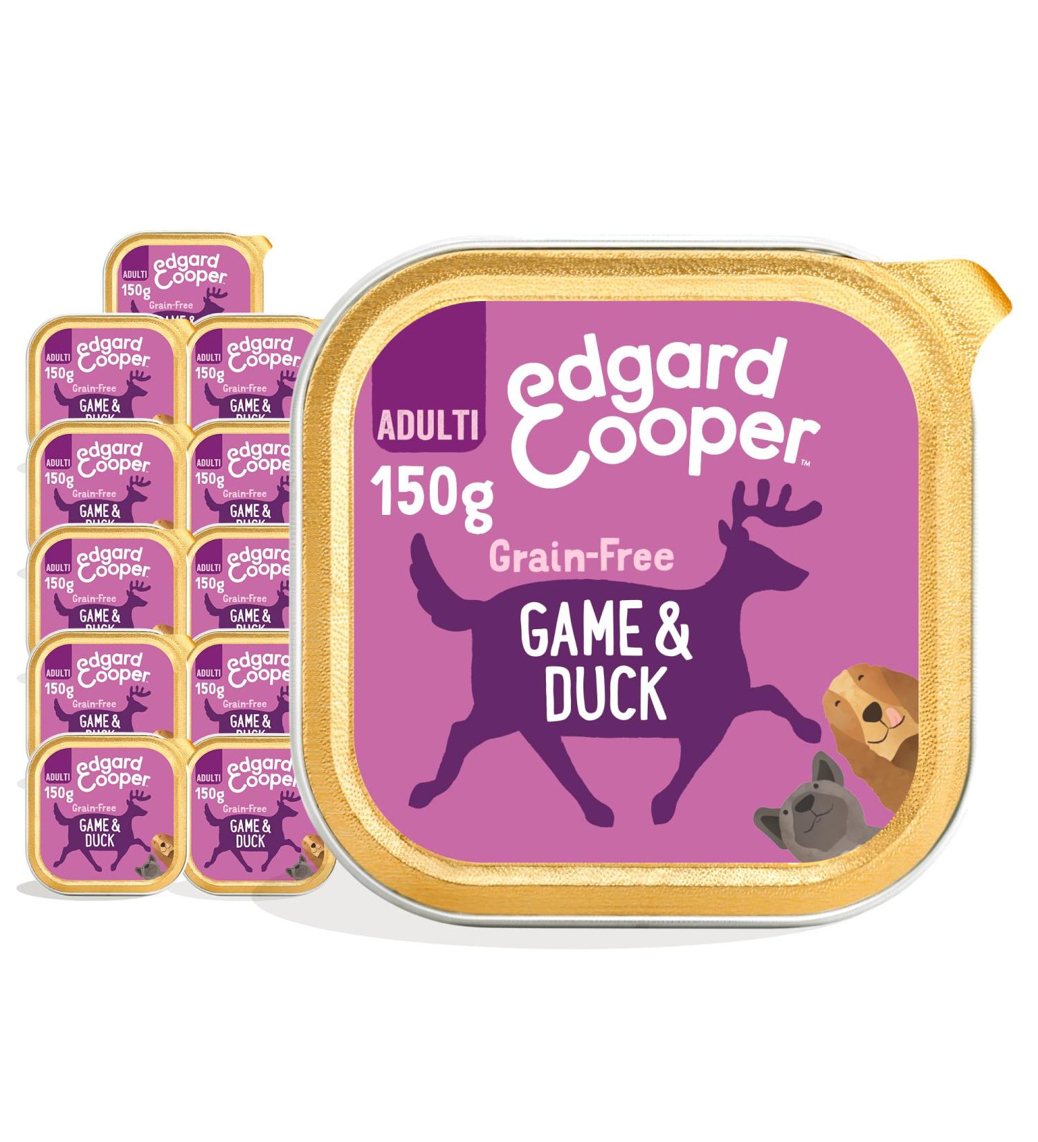 Edgard & Cooper Grain-Free Adult Dog Pate Box Food Tasty and Balanced Healthy Diet Quality Proteins (Game/Duck 150g x 11) - Buy Online on GoSupps.com