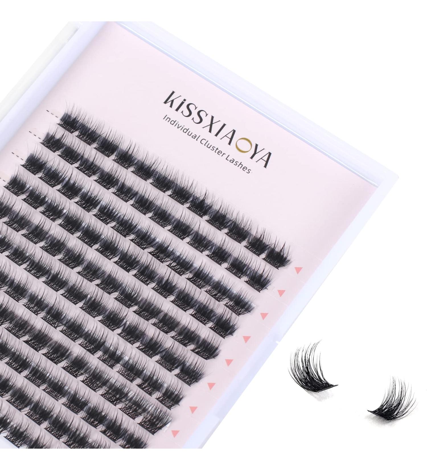 144Pcs D Curl Cluster Lashes Extensions - Soft Natural False Eyelashes for DIY Extension - 10mm Wide Stem Cluster Eyelashes - At-Home Eyelash Kit - 1 Pack - Buy Online on GoSupps.com