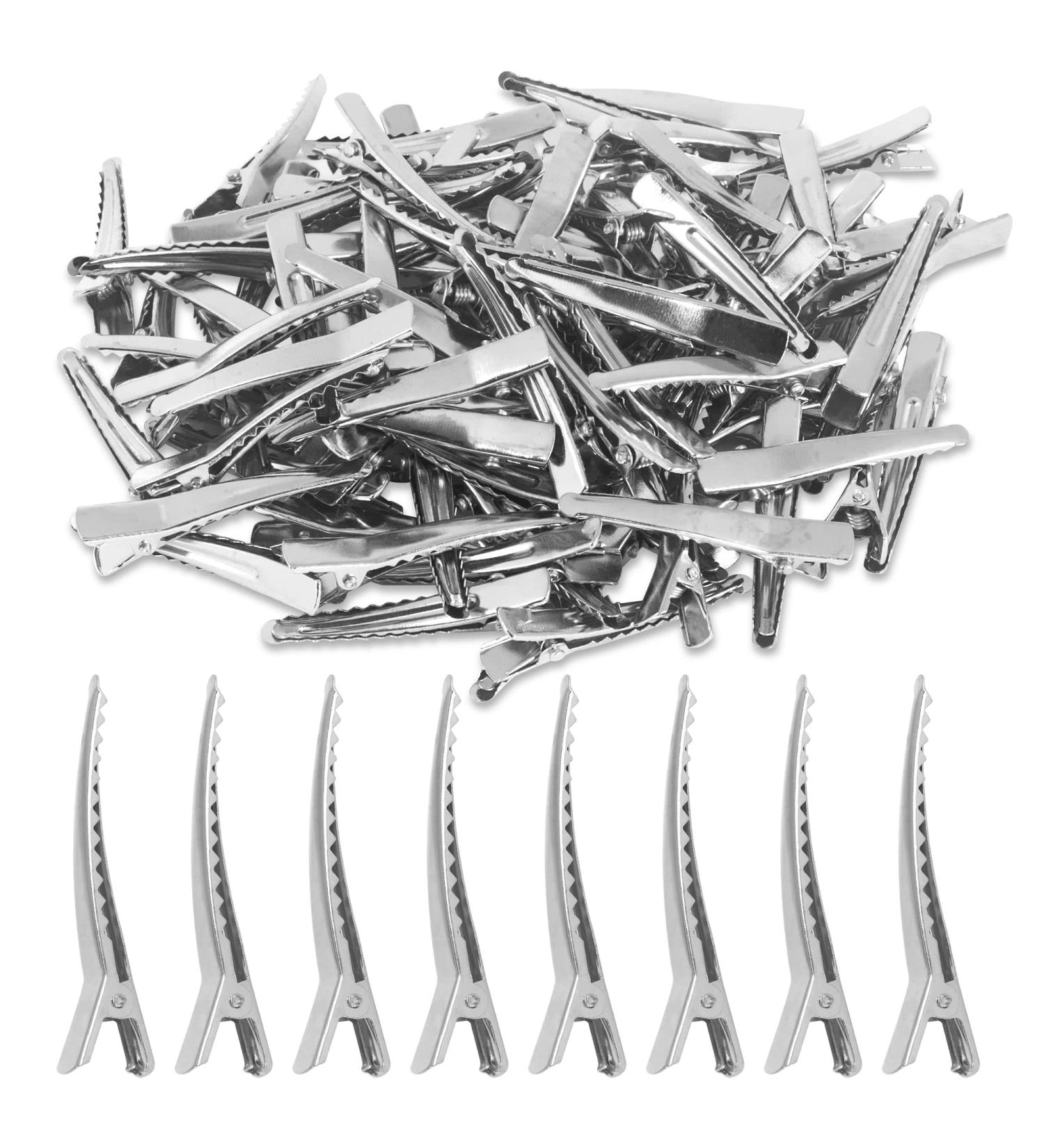 100-Piece Set of 4.5cm Silver Alligator Teeth Prongs: Hair Care, Arts & Crafts, Hanging Clothes, Document Organization - Buy Online on GoSupps.com