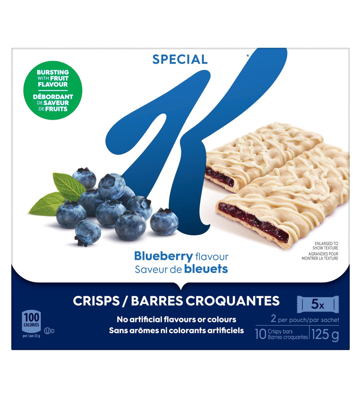 Kellogg's Special K Fruit Crisps Blueberry Flavour 10 Crisps 125g box - Buy Online on GoSupps.com