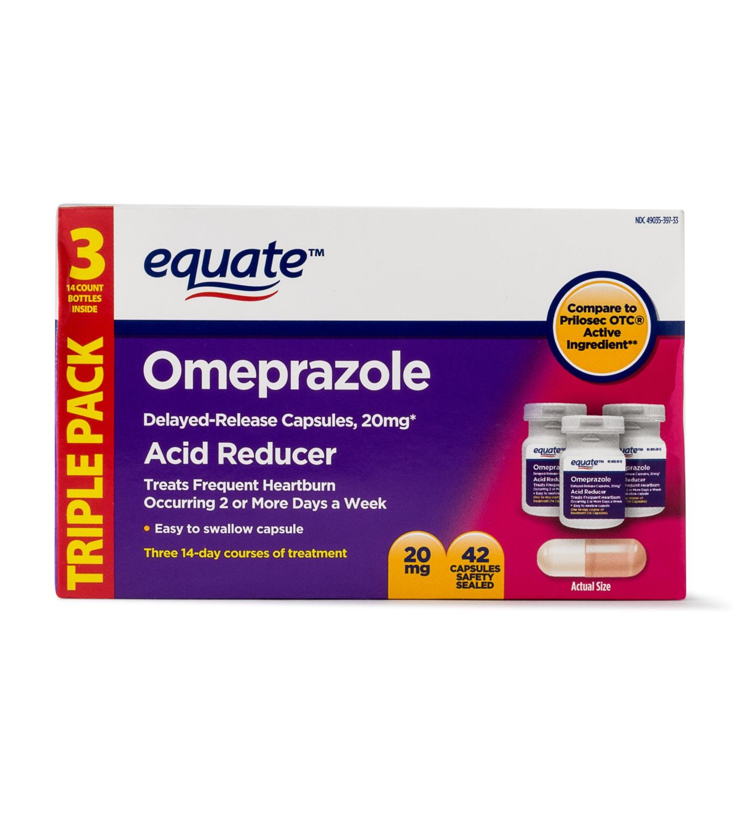 Equate Omeprazole Magnesium 20.6mg Acid Reducer 42 Capsules - Pack of 1 - Buy Online on GoSupps.com