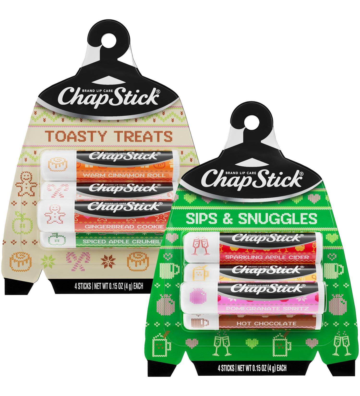 ChapStick Lip Balm Holiday Variety Packs (8 Sticks) Sips & Snuggles + Toasty Treats Flavored Lip Moisturizers Stocking Stuffers Gifts Christmas Ornaments 0.15 Oz Ea - Buy Online on GoSupps.com