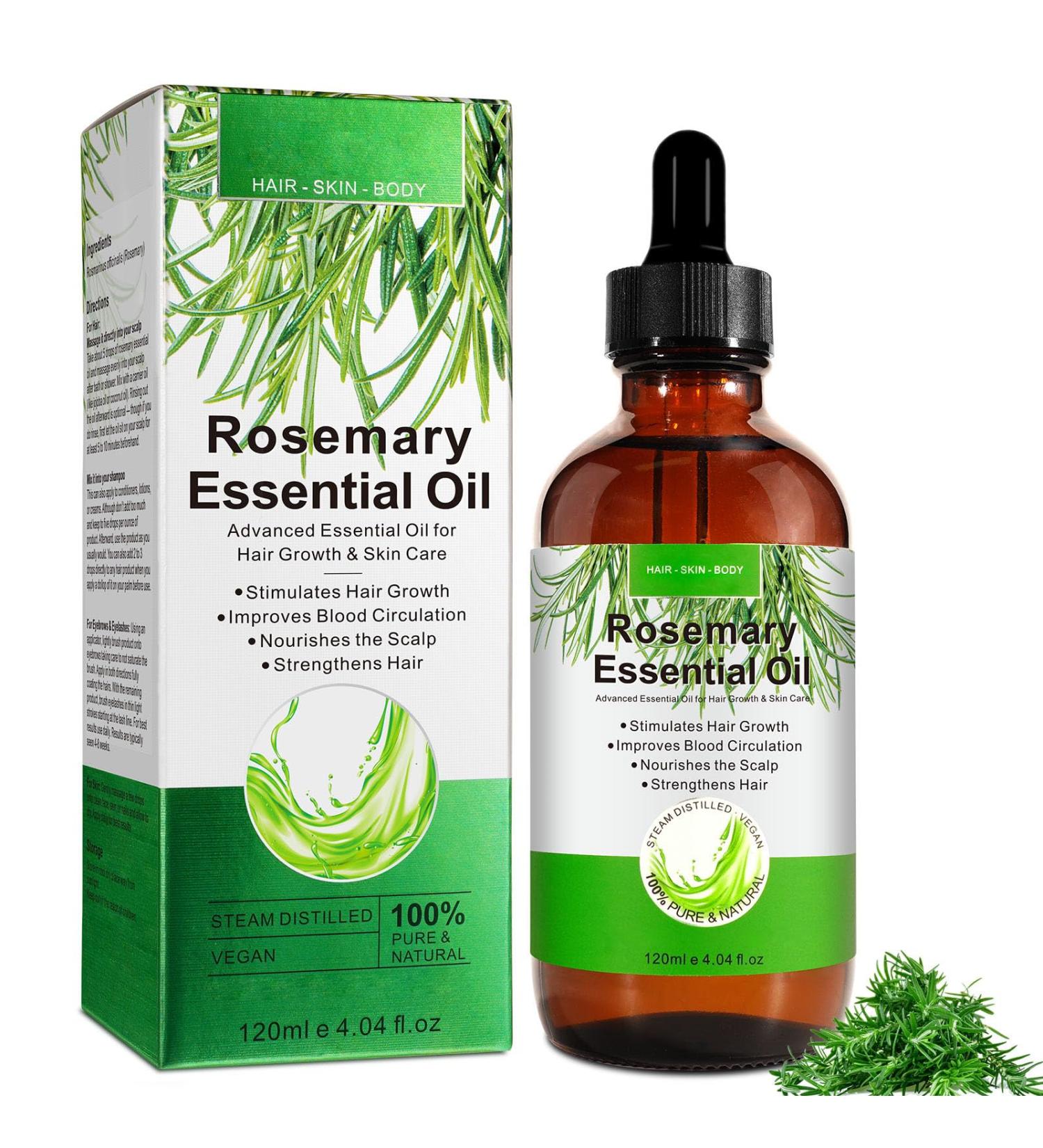 Vrtdhy Rosemary Oil l for Hair Growth & Skin Care 120ml Essential Oil for Eyebrow and Eyelash Nourishes The Scalp for Men Women 100% Pure & Natura - Buy Online on GoSupps.com