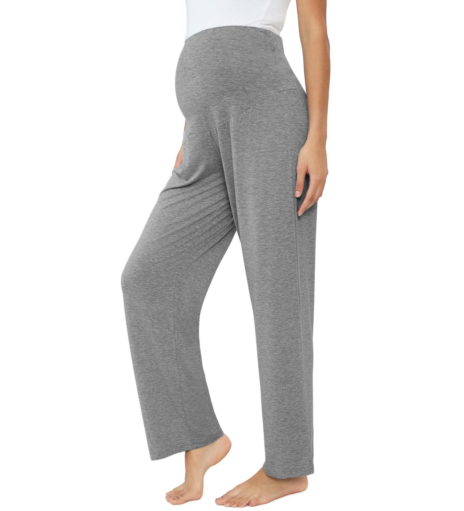 Amorbella Maternity Sweatpants - XXL Gray - Over The Belly Yoga/Pajama/Lounge Pants - Buy Online on GoSupps.com