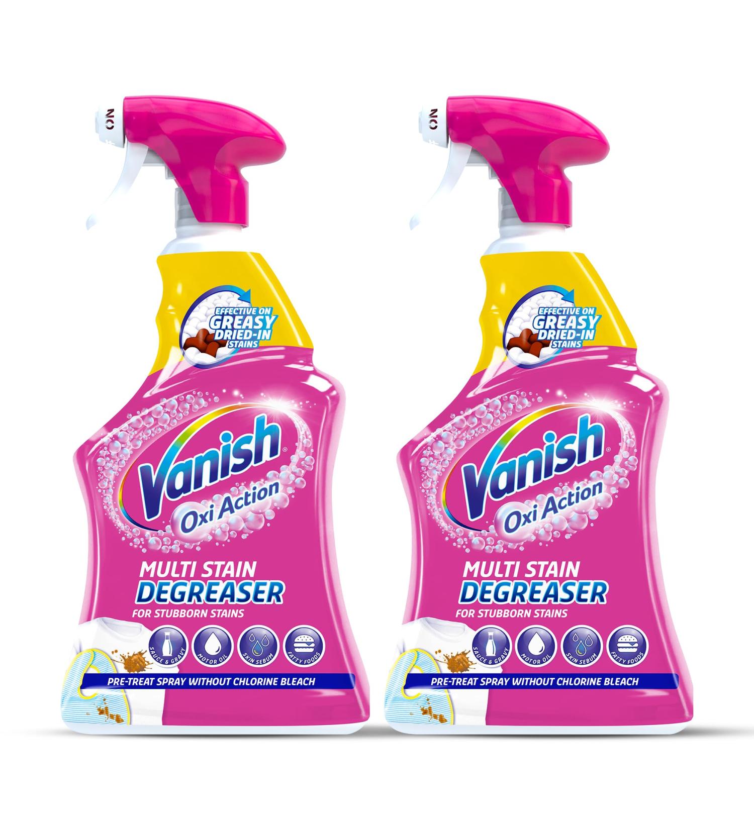 Vanish Gold Oxi Action Multi Stain Degreaser for Stubborn Stains 950ml| Pre-Treat Trigger Spray | 30 Seconds Stain Removal | For Colours and Whites | Pack of 2 - Buy Online on GoSupps.com