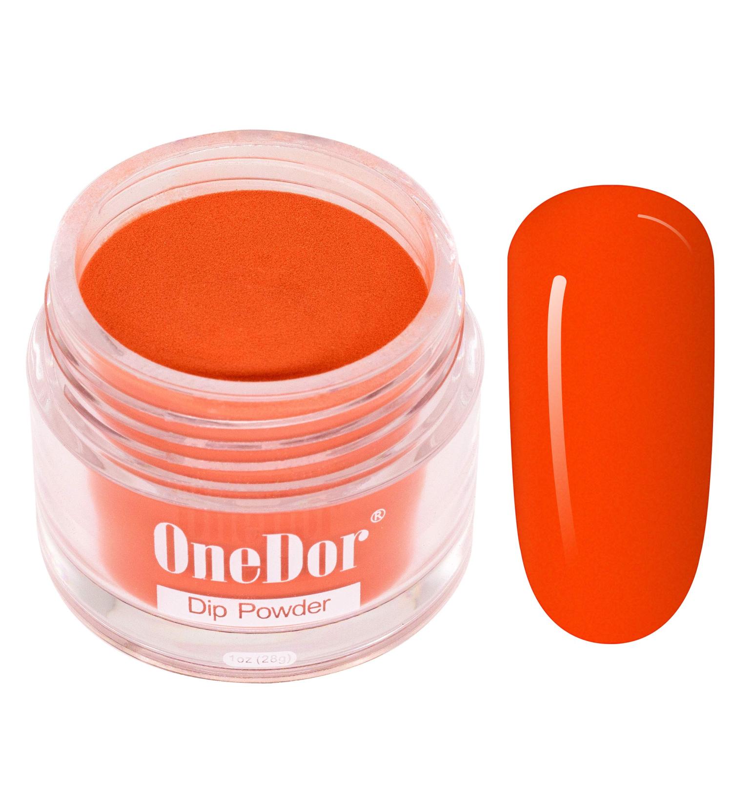 OneDor Nail Dip Dipping Powder - Dark Orange Red 1 Oz | Pro Collection Acrylic Color Pigment for Perfect Nails - Buy Online on GoSupps.com