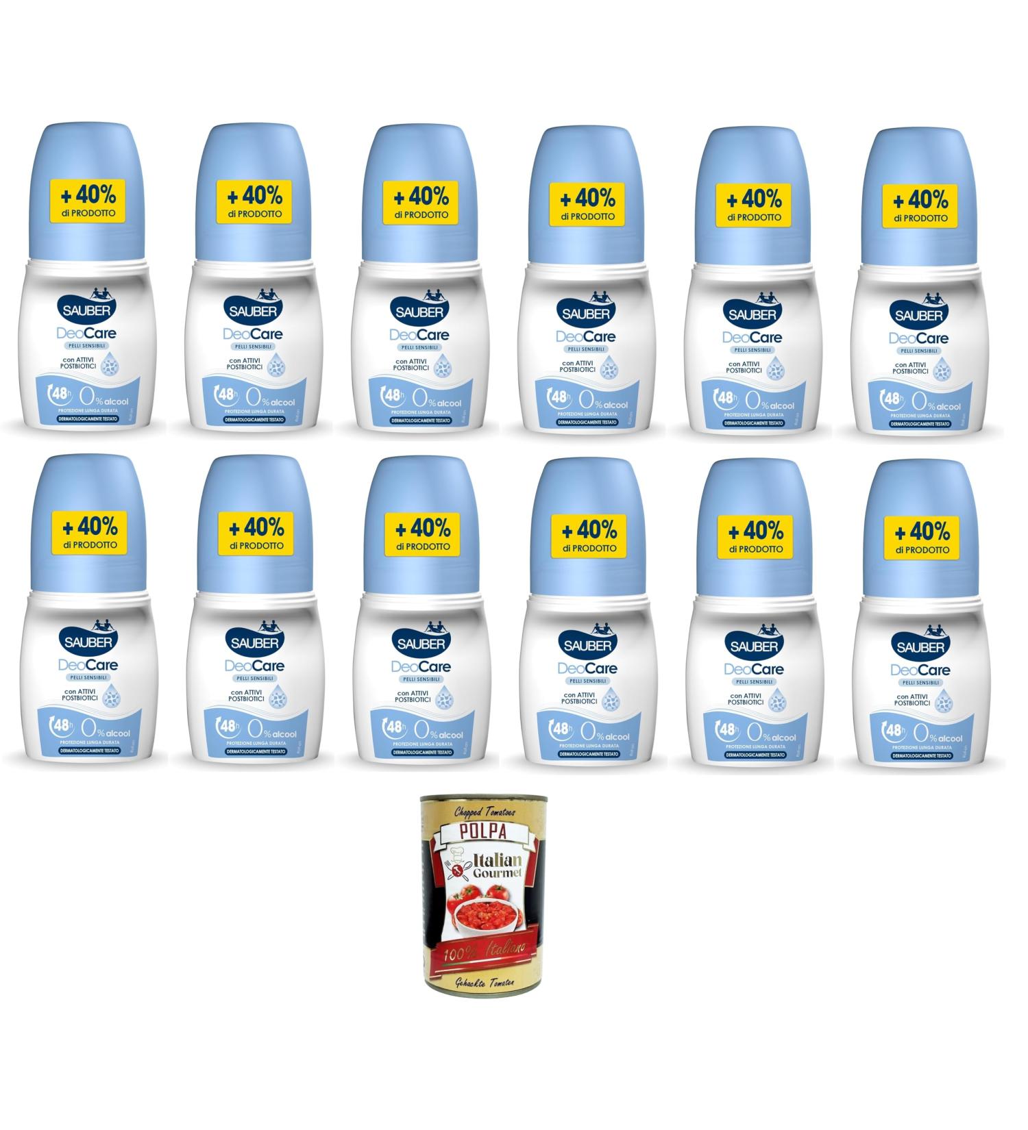  Italian Gourmet E.R. Sauber DeoCare Pelli Sensibili Deodorant roll-on for sensitive skin 6 x 70 ml + Italian Gourmet Polpa 400 g - Buy Online on GoSupps.com