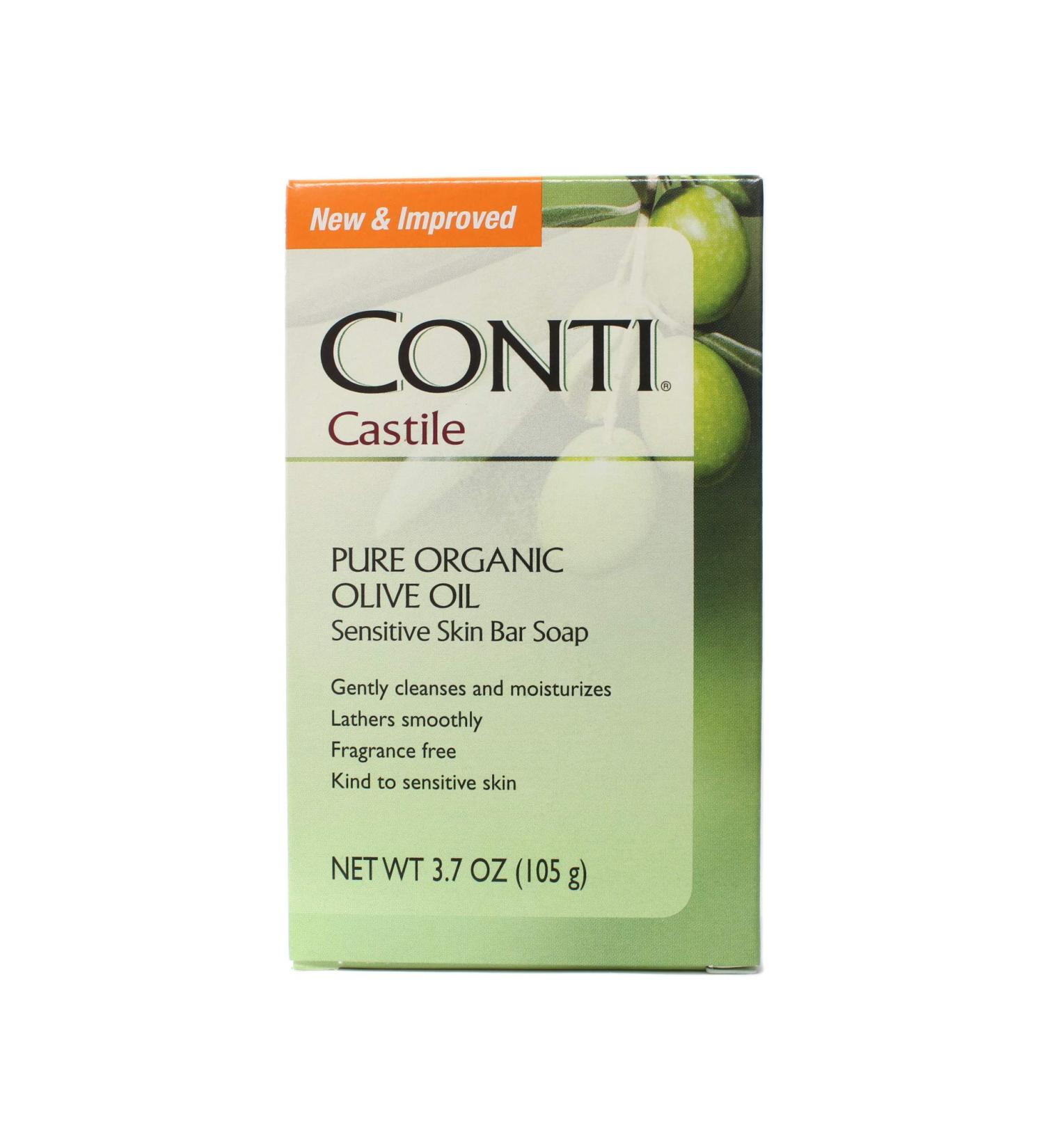 Conti Castile Pure Organic Olive Oil Sensitive Skin Bar Soap 3.7 oz - Pack of 2 - Buy Online on GoSupps.com