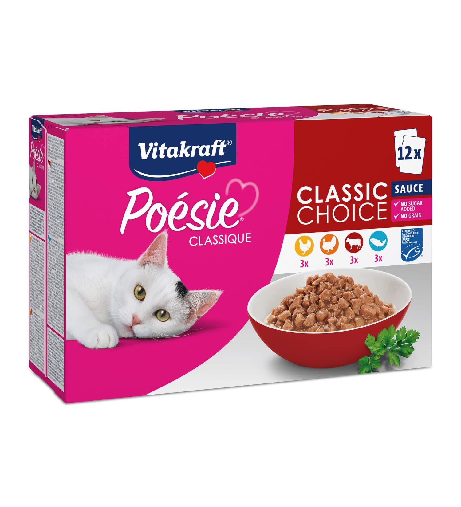 Vitakraft wet food cat Po sie Classique Sauce MSC 1 pack (12x 85g)
