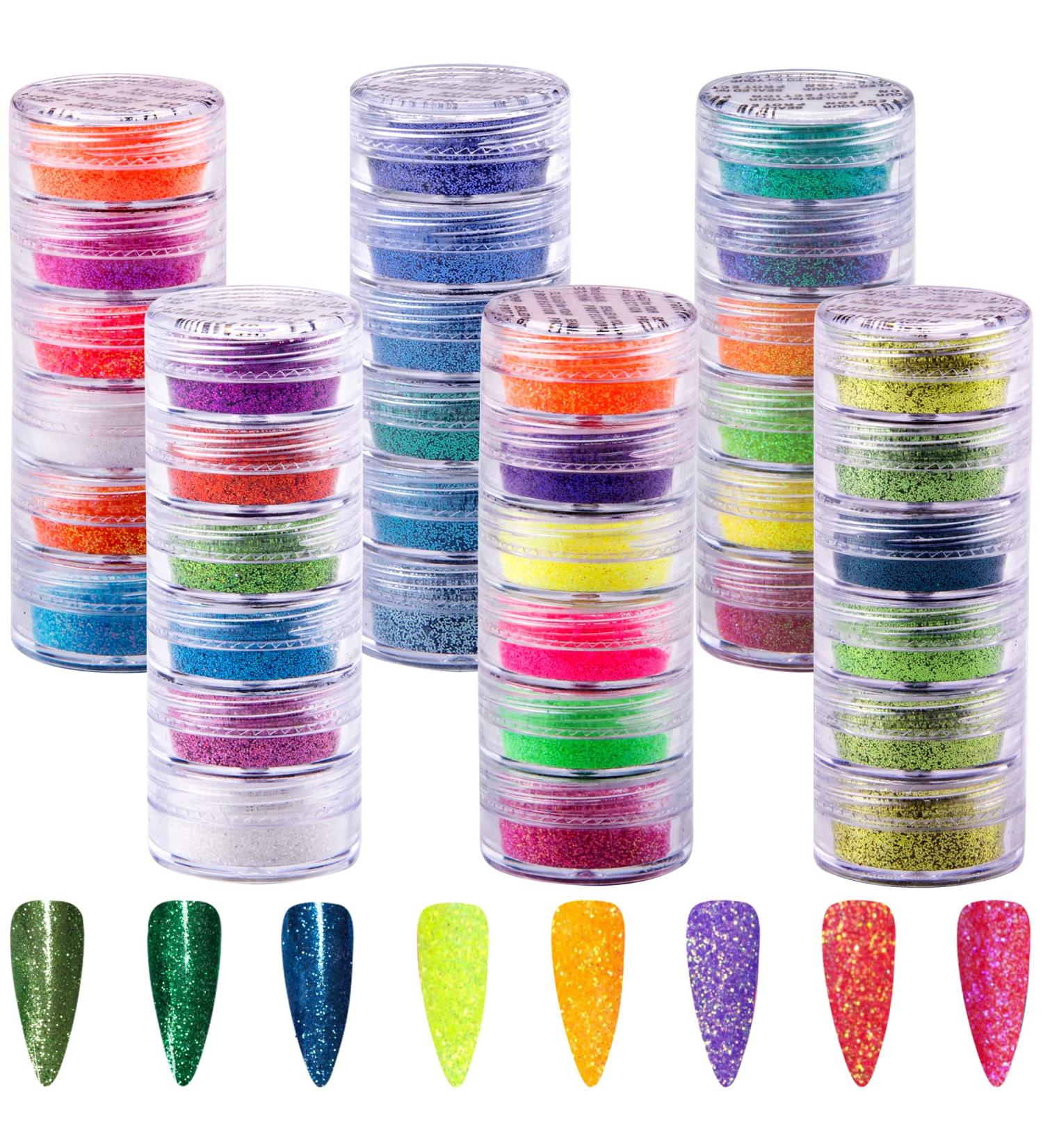 Duufin 36 Colors Nail Glitter Powder - Holographic Pigment for Nails, Body, and Crafts - Buy Online on GoSupps.com