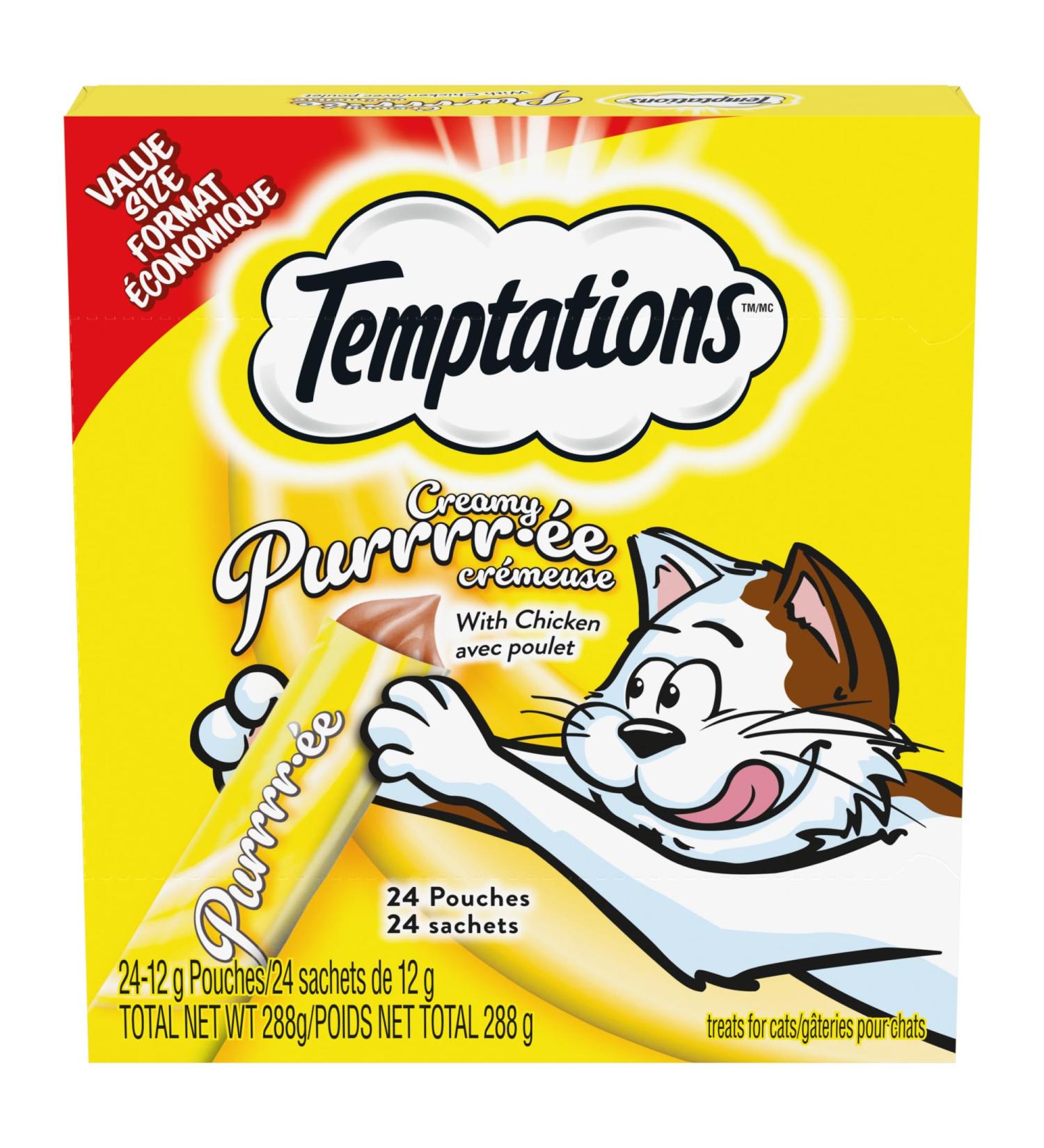 Temptations Creamy Puree Adult Lickable Cat Treats with Chicken Multi Pack 24 Pouches 288g Chicken Multi Pack 288 g (Pack of 1) - Buy Online on GoSupps.com