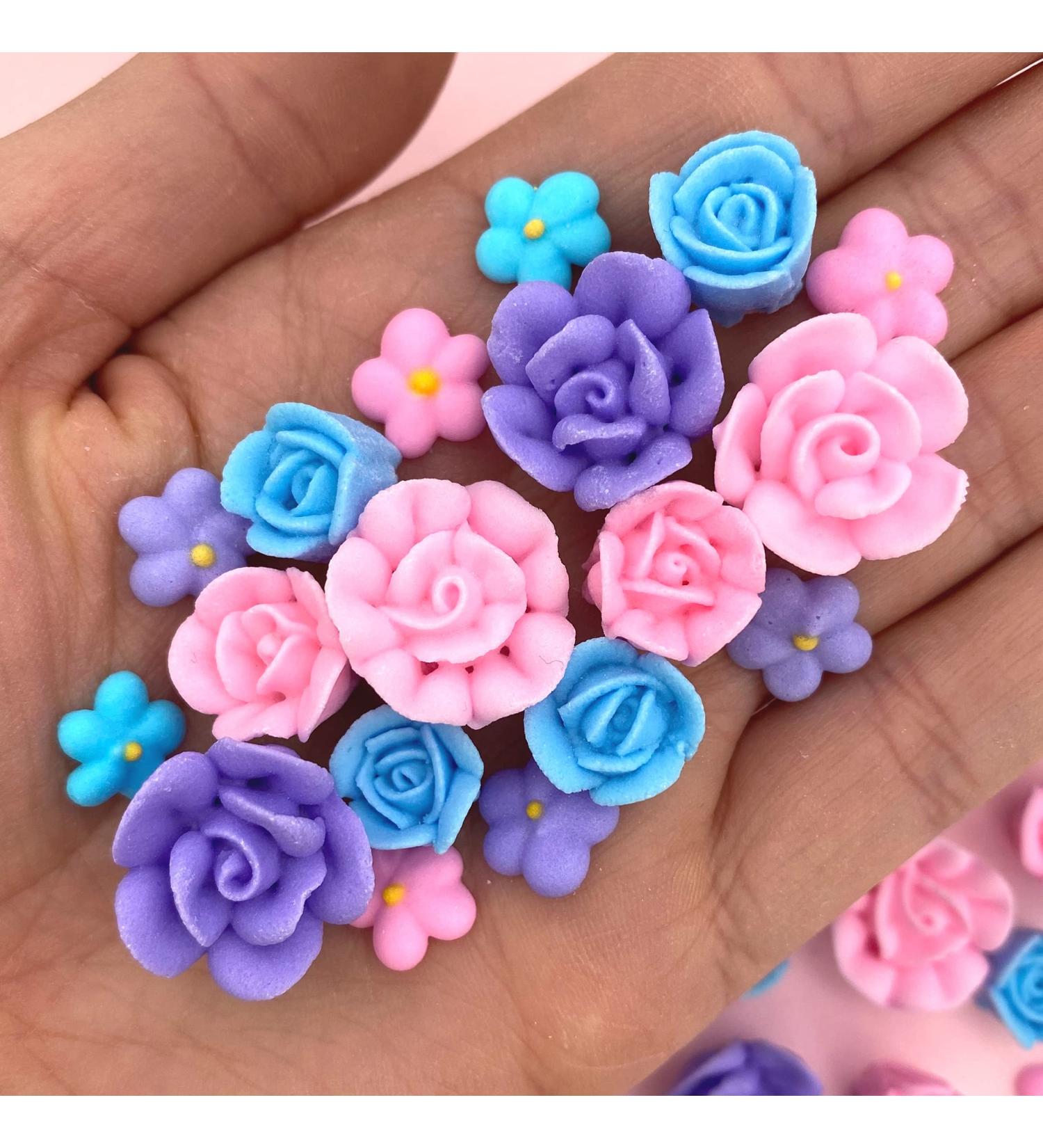 30 Piece Unicorn Icing Flowers Set with Edible Roses, Lavender, and Unicorn Sprinkles - Simply Sucr - Buy Online on GoSupps.com