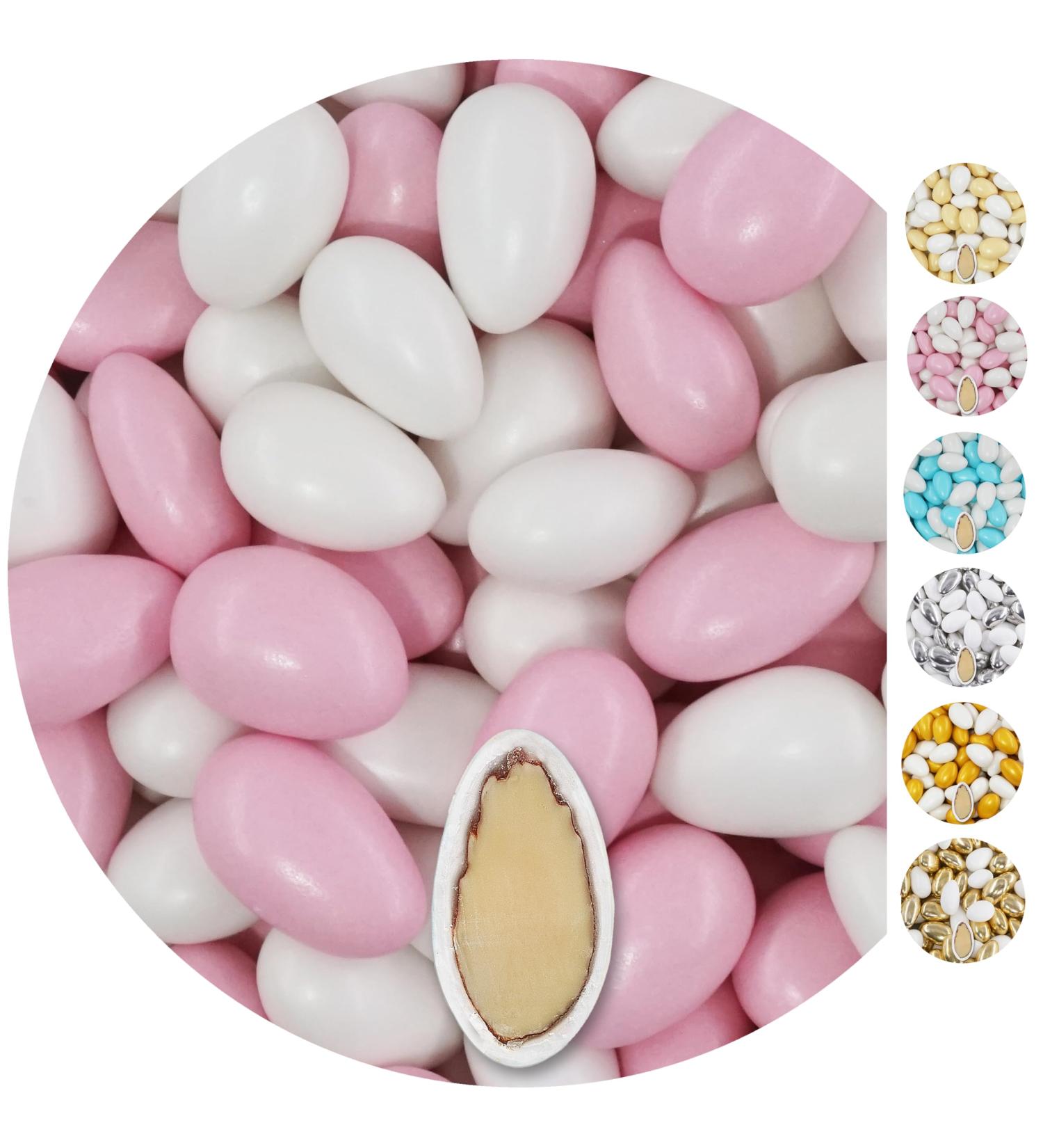 One-on 1kg White-Rosa Pearl Almonds - Wedding Sugar Almonds & Confetti for Guest Gifts | Baptism Candy Bar Sweets - Buy Online on GoSupps.com