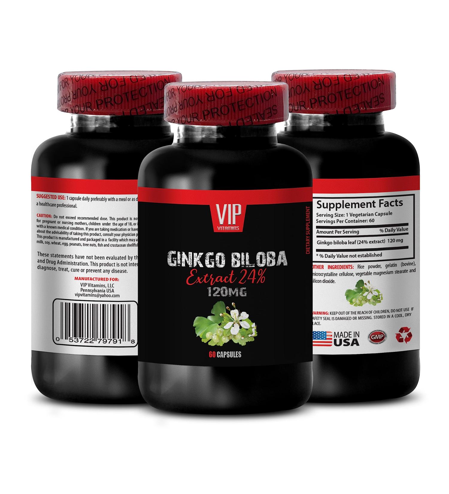 Ginkgo BILOBA Supplement - Ginkgo Biloba Pills Natural Brain Energy Ginkgo Biloba Energy Sharper Thinking Encourages Balanced Thinking Clear Active Mind Ginkgo Powder 1Bot - Buy Online on GoSupps.com