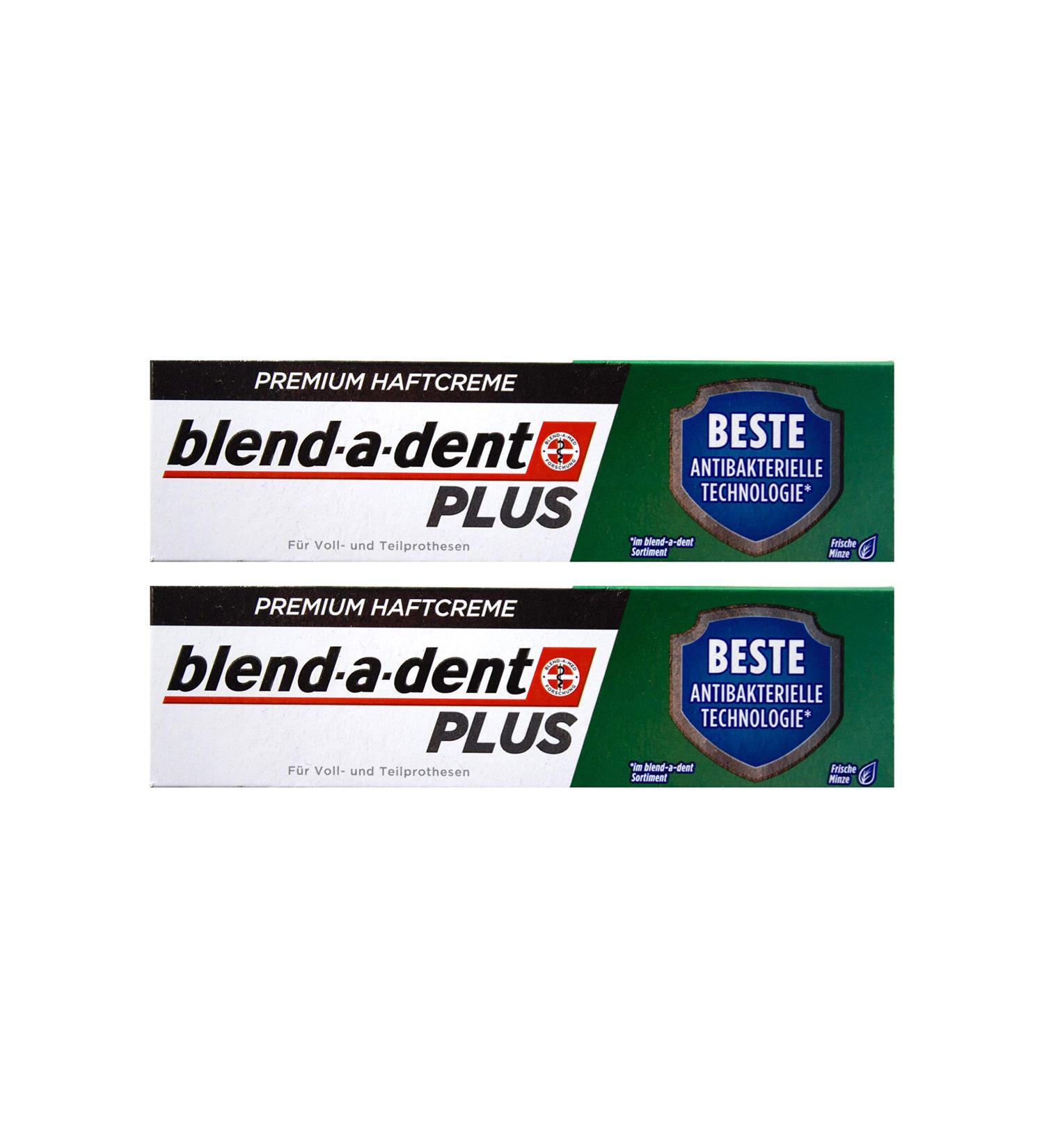 2x Blend a dent Plus Premium Adhesive Cream DUO PROTECTION Mint 40g