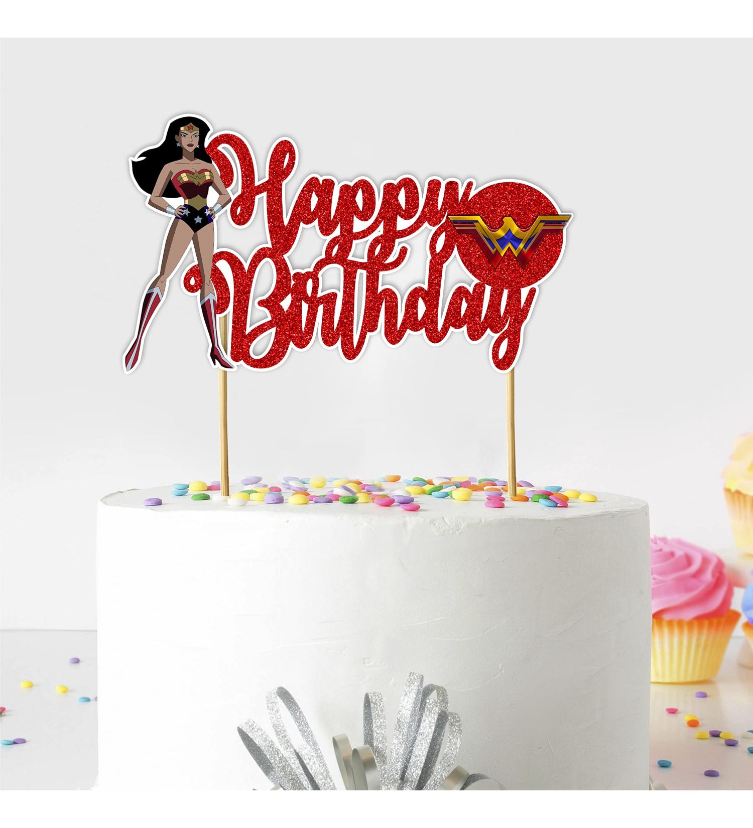 Seyal Wondr Woman Happy Birthday Cake Topper - Buy Online on GoSupps.com