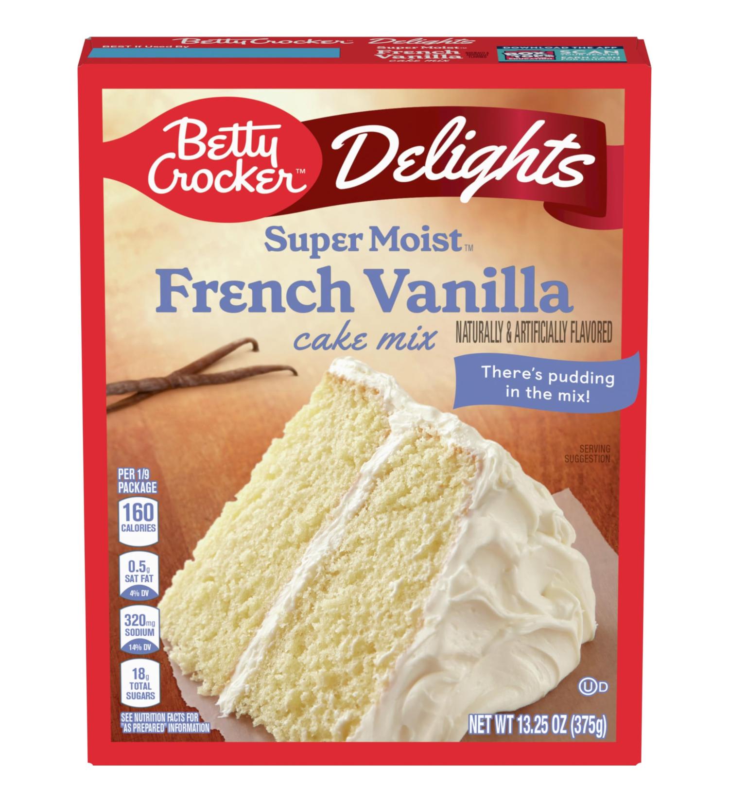 Betty Crocker Delights Super Moist Cake Mix French Vanilla 13.25oz - Buy Online on GoSupps.com