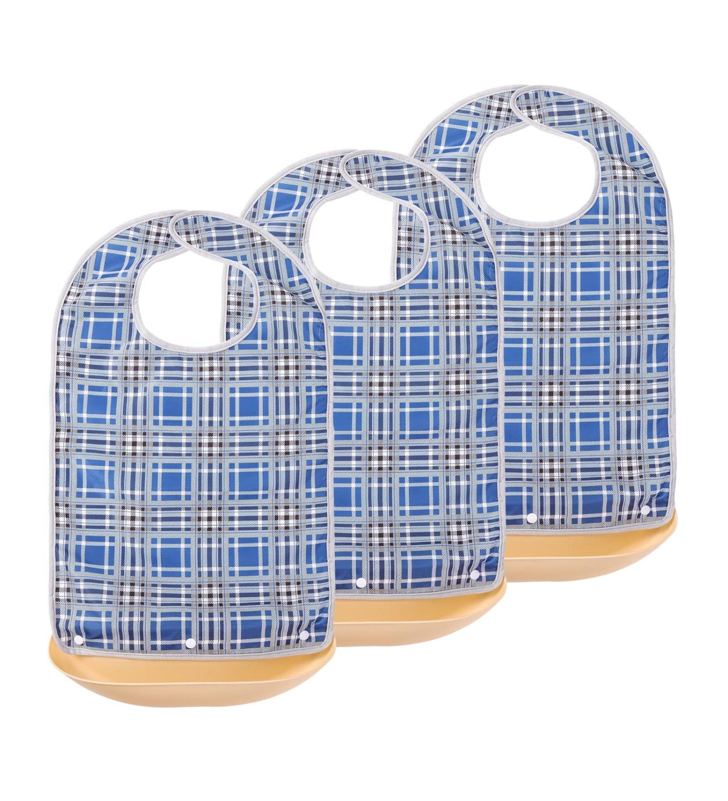 Adult Bibs for Eating Adjustable Neck Closure Washable Clothing Protectors for Women and Men Disabled Clothing Protector bibs(3 pcs) - Buy Online on GoSupps.com