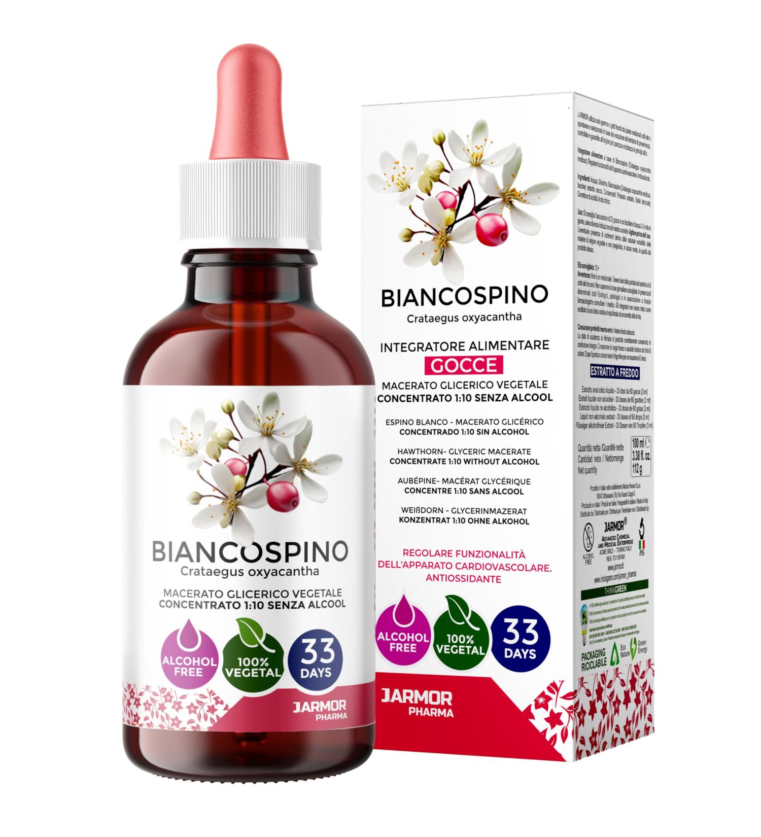 Jarmor Hawthorn Mother Tincture | Hawthorn Drops 100 ml | Regularity of Cardiovascular Function and Antioxidant | Promotes Re - Buy Online on GoSupps.com