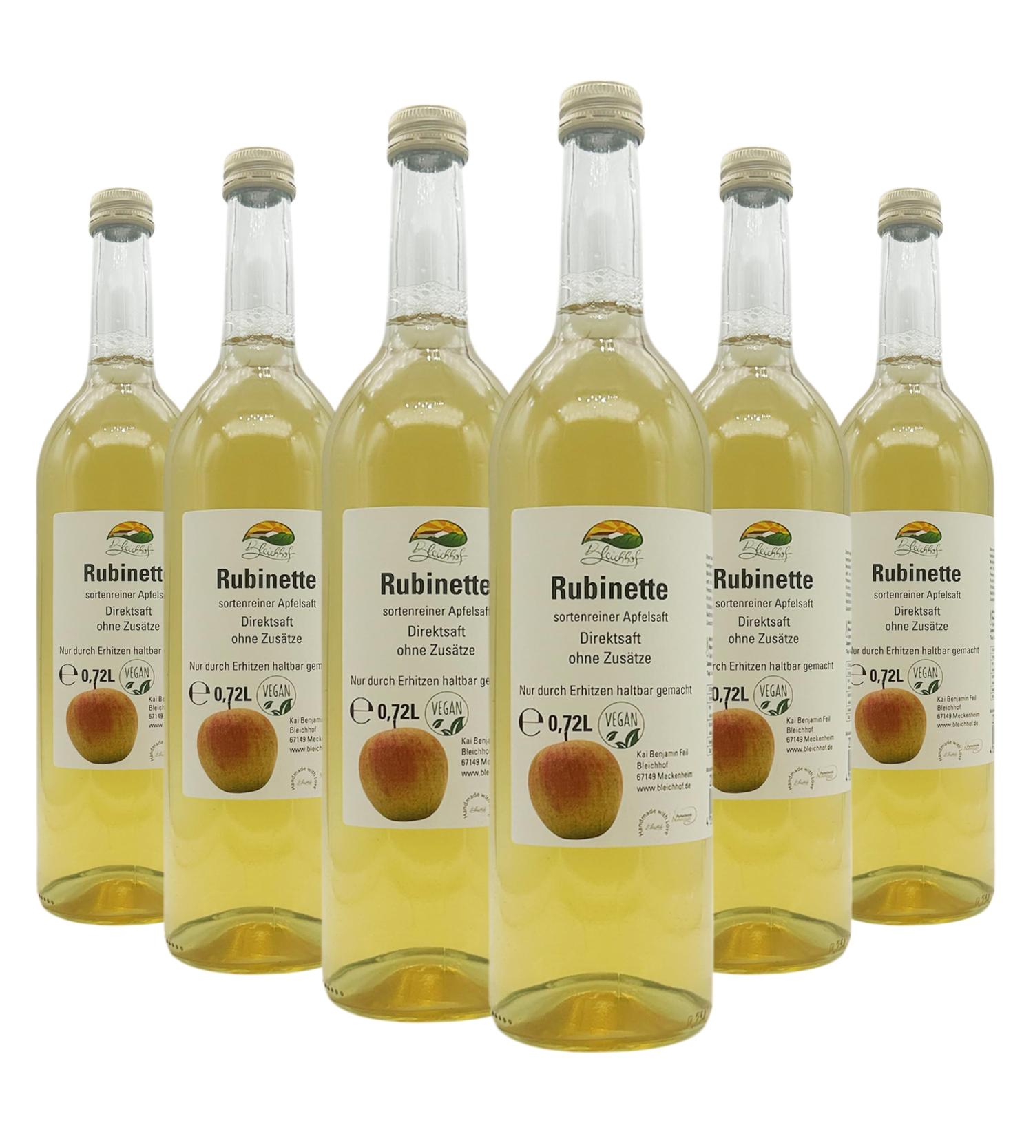  Bleichhof Bleichhof Apple Juice Rubinette - 100% Direct Juice Pure No Added Sugar Vegan Pack of 6 (6x0.72L) - Buy Online on GoSupps.com