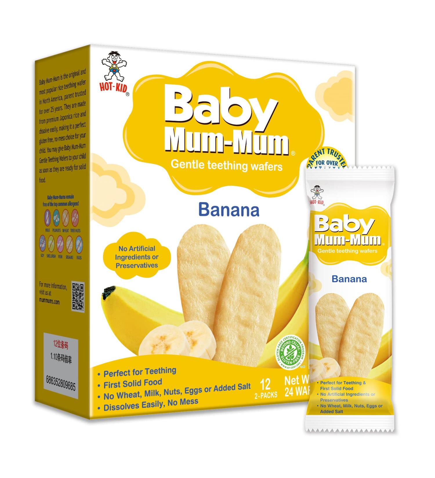 Hot Kid Baby Mum-Mum Banana Rice Rusks - 24 Count, 50g | Healthy Snack for Infants - Buy Online on GoSupps.com