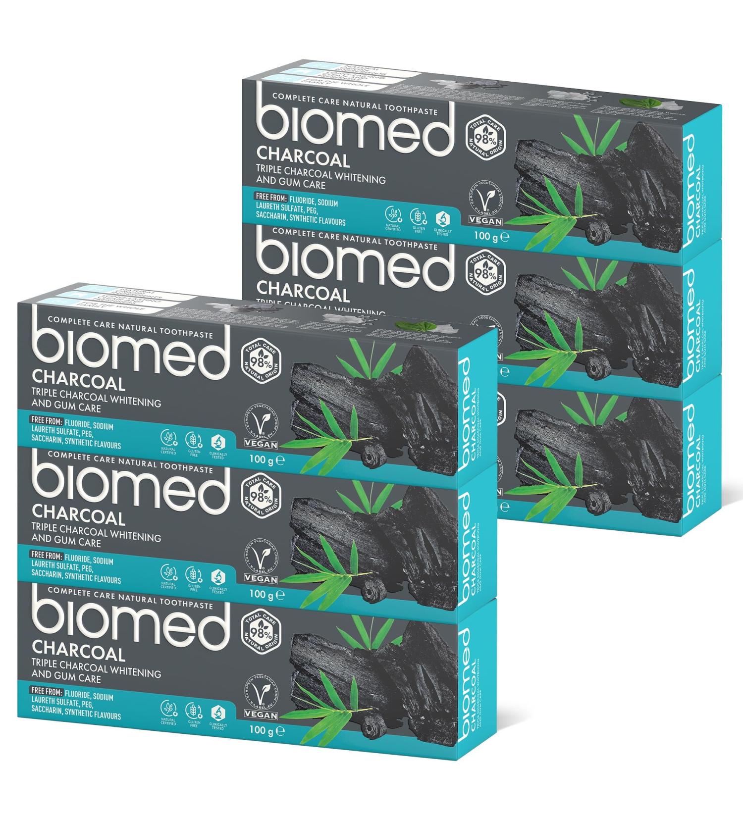 Biomed Triple Charcoal Toothpaste - 98% Natural Tooth Whitening & Gum Care Vegan & SLES-Free 100g - Shop Internationally Now! - Buy Online on GoSupps.com