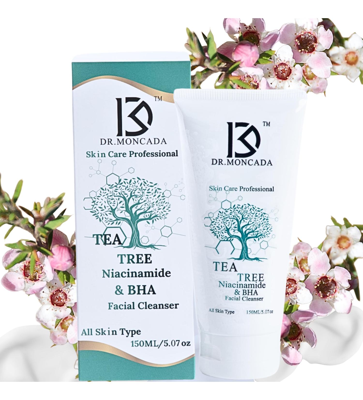 DR. MONCADA Tea Tree Foaming Face Wash - Acne Prone Skin Niacinamide & BHA Hydrating Cleanser for All Skin Types - 5.07 OZ - Buy Online on GoSupps.com
