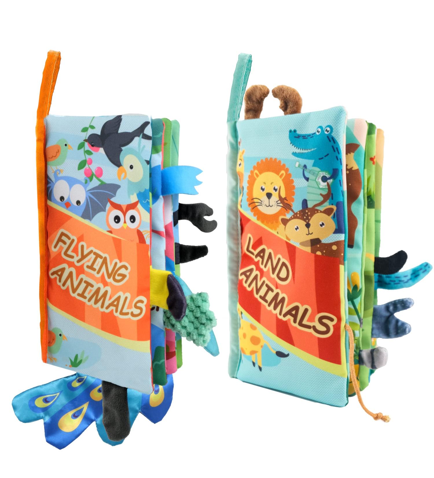 Richgv 3D Fabric Baby Book - Crackling Sounds Flying & Land Animals Perfect Stroller Toy & Quiet Book for 1-Year-Old Girls - Buy Online on GoSupps.com
