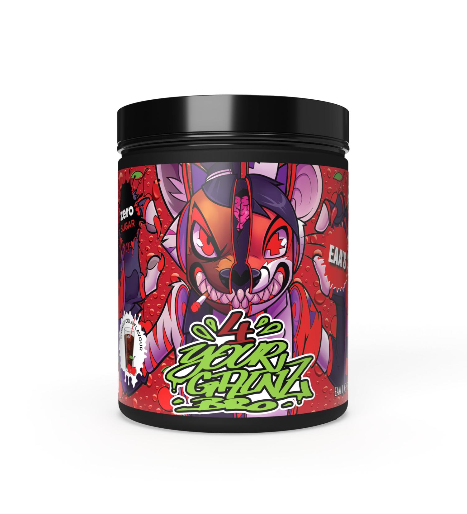 4YourGainz Bro EAA Keto-Blend Amino Acids - Vegan BCAA Bodybuilding 500g (Cherry Cola) - International Shipping Available - Buy Online on GoSupps.com