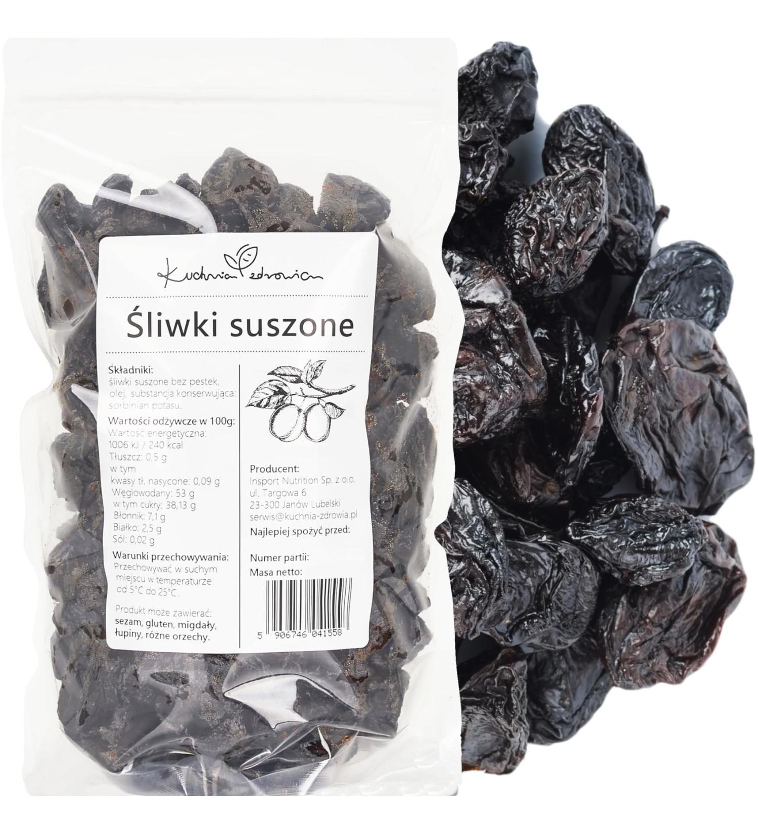 Prunes s ch es - Sans p pins - Sans additifs - Naturelles - Haute qualit - Kuchnia Zdrowia - Emballage tanche avec zip - Doypack : (200g) - Buy Online on GoSupps.com