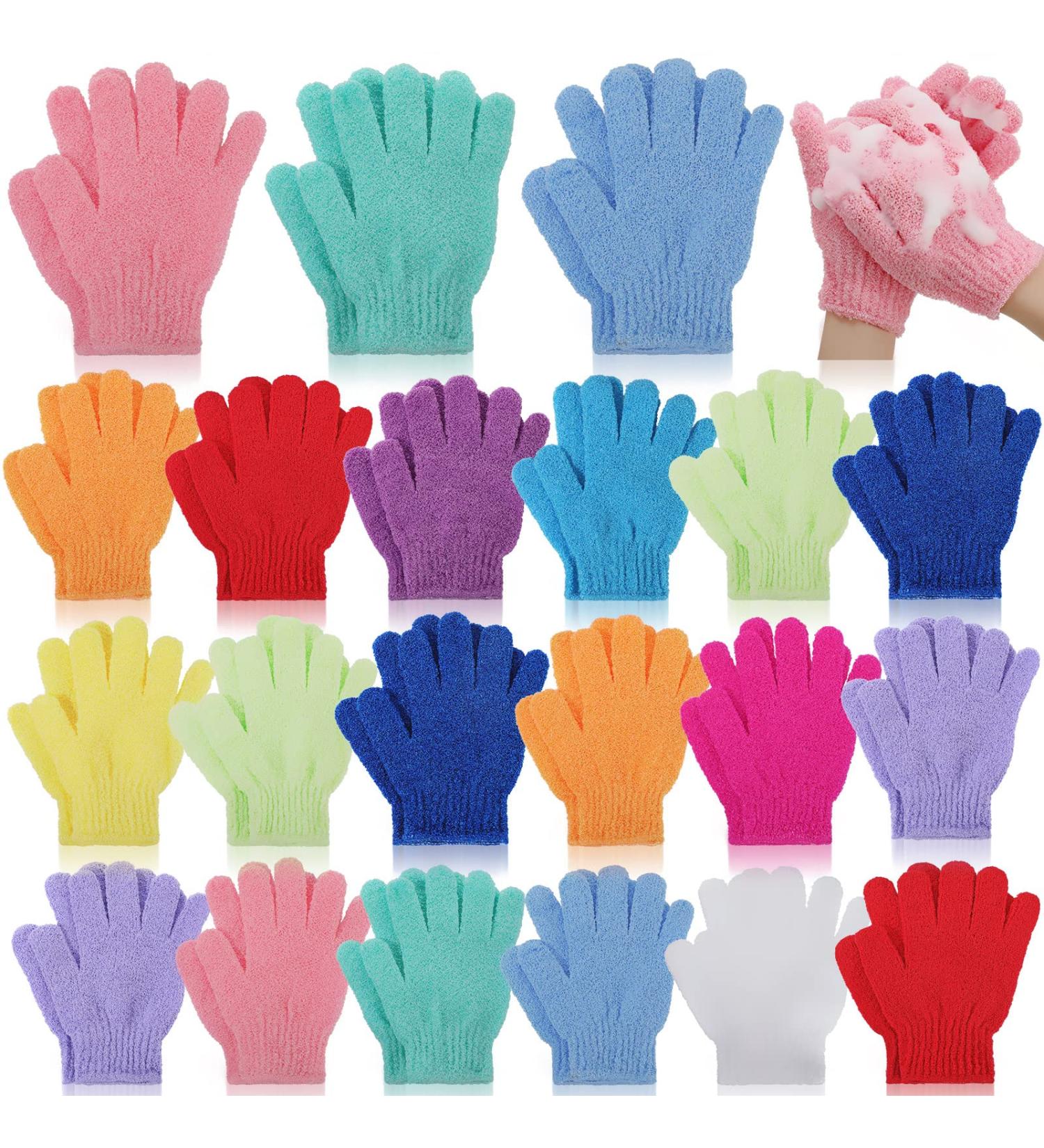 50 Pcs Double Sided Exfoliating Gloves for Body - Shower Gloves for Women - Deep Clean Skin, Spa Massage, Beauty Skin - Bathing Accessories in 13 colors - Buy Online on GoSupps.com