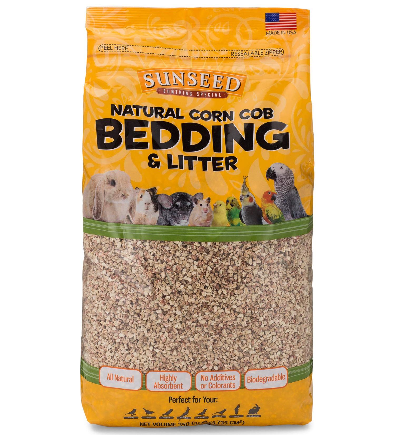 Sunseed Natural Corn Cob Bedding & Litter for Birds & Small Animals - 350 Cubic Inches | Made in USA - Buy Online on GoSupps.com