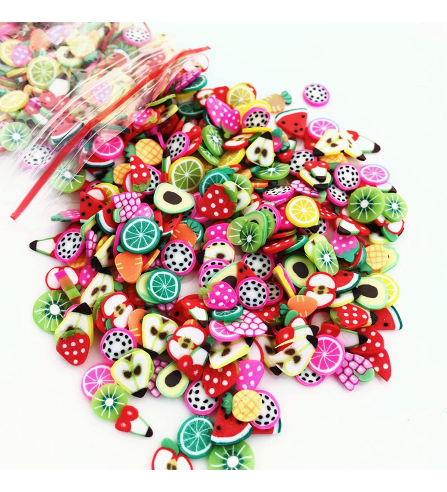 Nail fruit animal slices cute fruit animal polymer slices fruit slice nail nail 3D animal fruit screen nail art slice for diy delivery manicure decoration mucus accessories nail decorations 2 styles