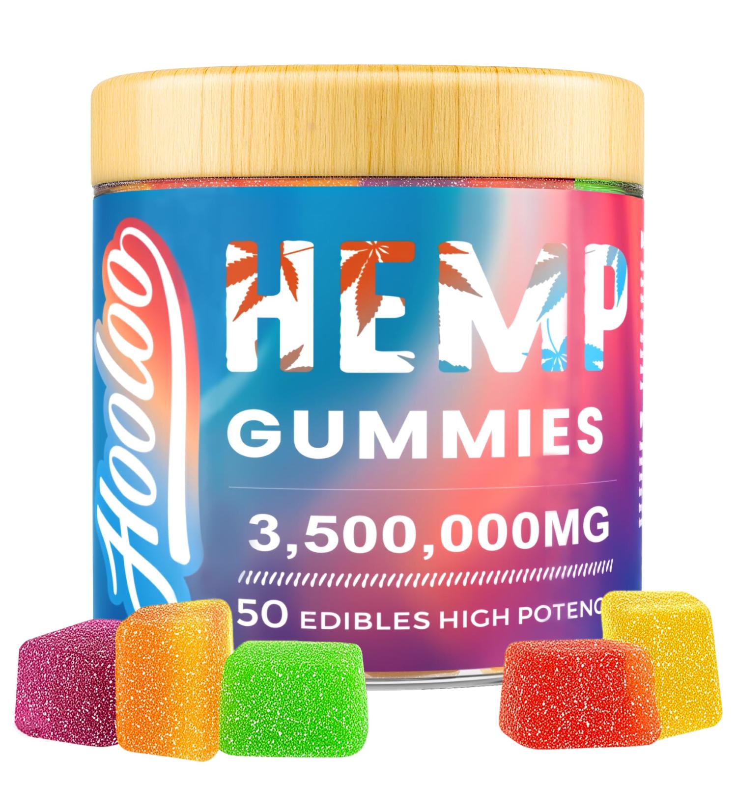HOOLOO Hemp Gummies for Adults 6 Fruity Flavors for Deep Bedtime Relax Hemp Gummy Infused Vitamins and Omega 3 Made in USA Fruity - 3 500 000 - 1 PACK - Buy Online on GoSupps.com