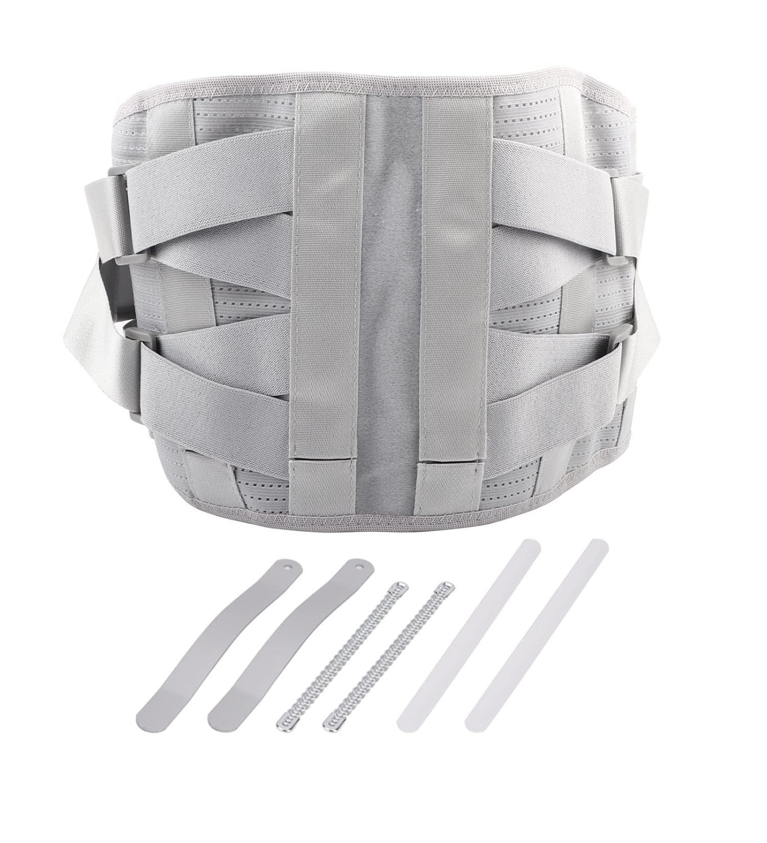 NSXAYIWE Double Pressure Back Support Belt - Gray M | Lumbar Support for Waist 80-95 cm | Enhanced Vertebrae Comfort - Buy Online on GoSupps.com