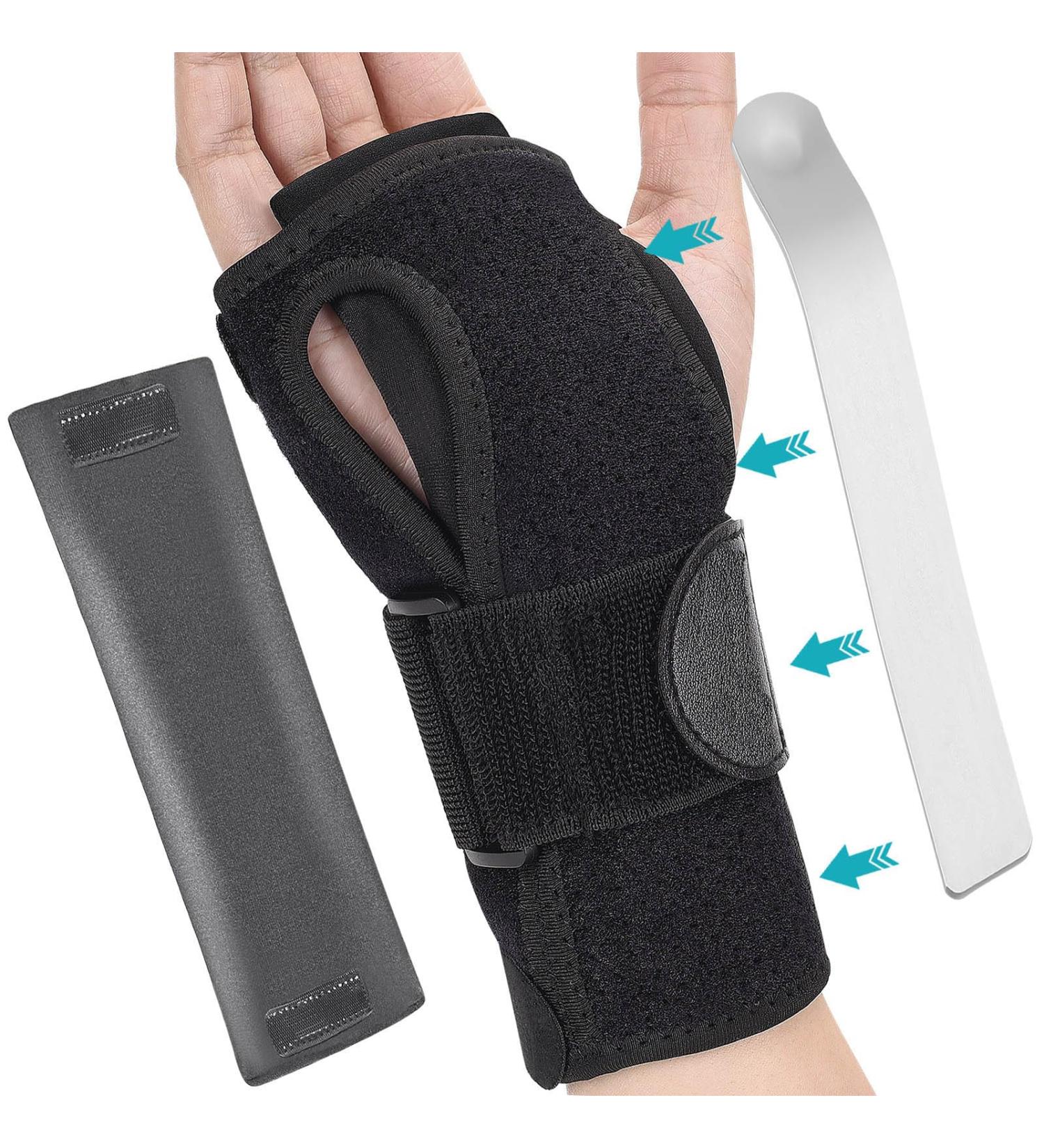 Wrist Brace for Carpal Tunnel Relief - Adjustable Splint for Right & Left Hand | Aluminum Bar Support for Tendonitis & Arthritis - Large Size for Men & Women - Buy Online on GoSupps.com