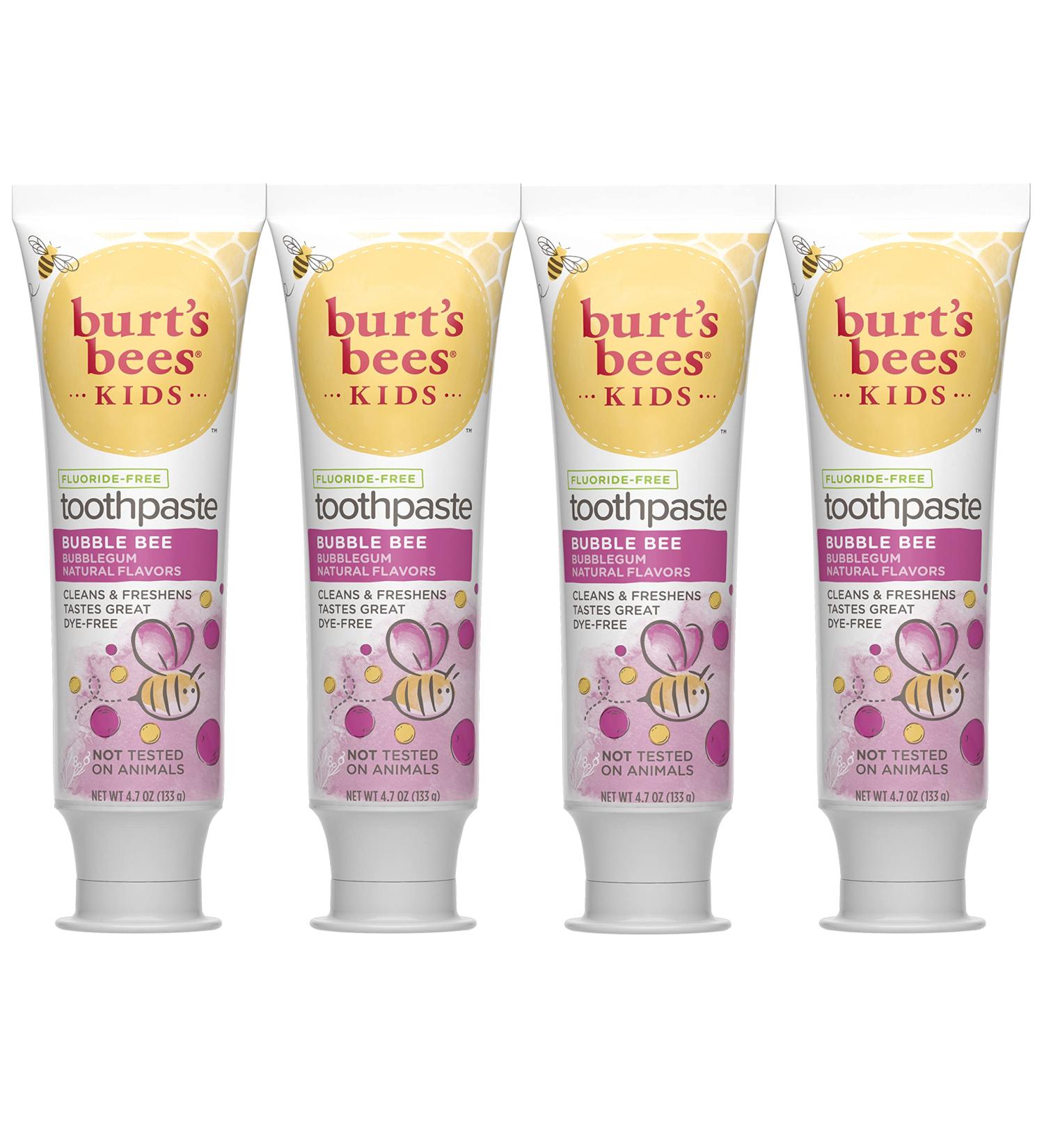 Burt's Bees Kids Fluoride-Free Bubblegum Toothpaste 4.7oz - Pack of 4 - Buy Online on GoSupps.com