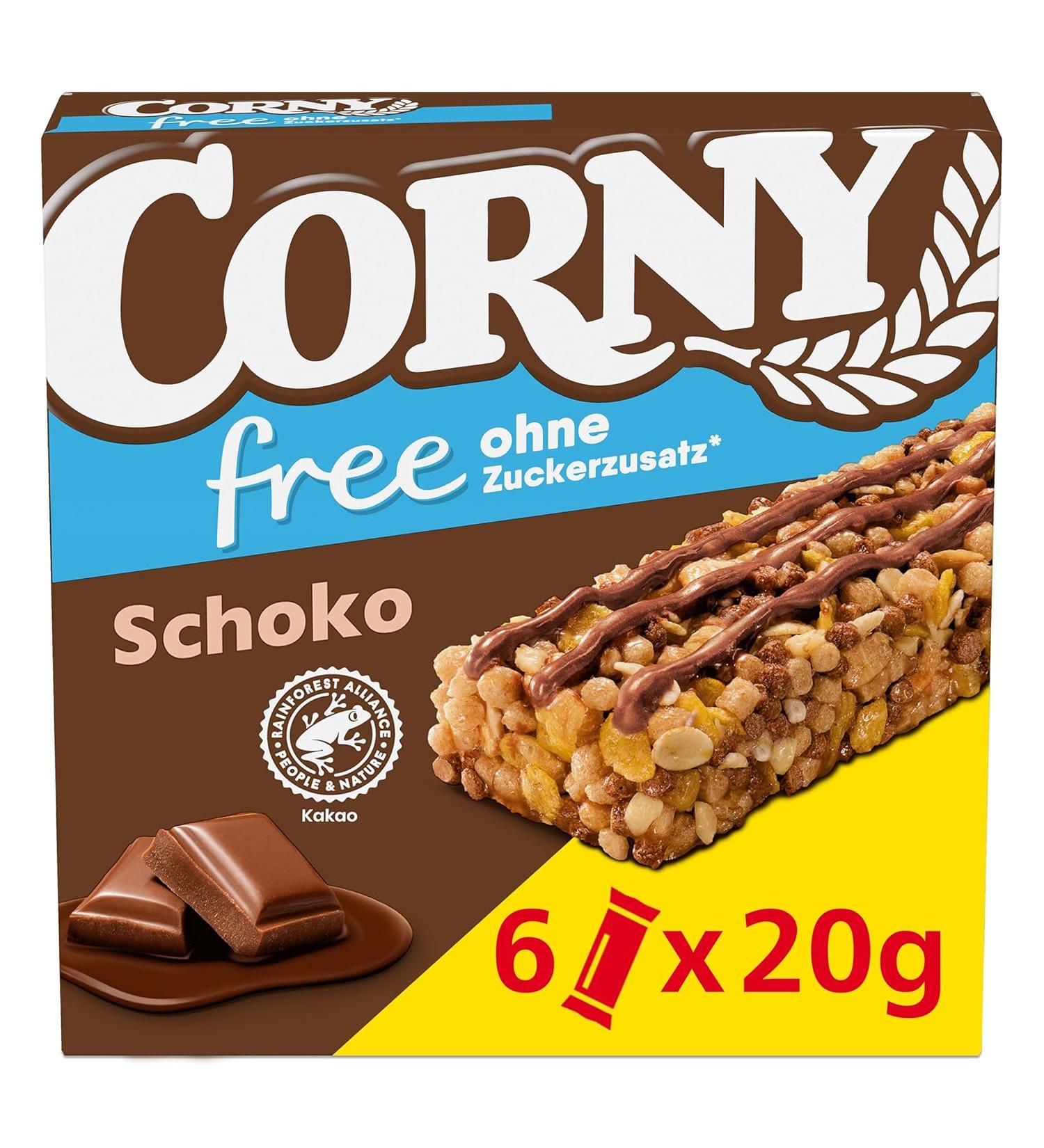 Corny Free Chocolate Cereal Bar - No Added Sugar 67 Kcal per Bar 6x20g | Guilt-Free Snack Delivered Worldwide - Buy Online on GoSupps.com