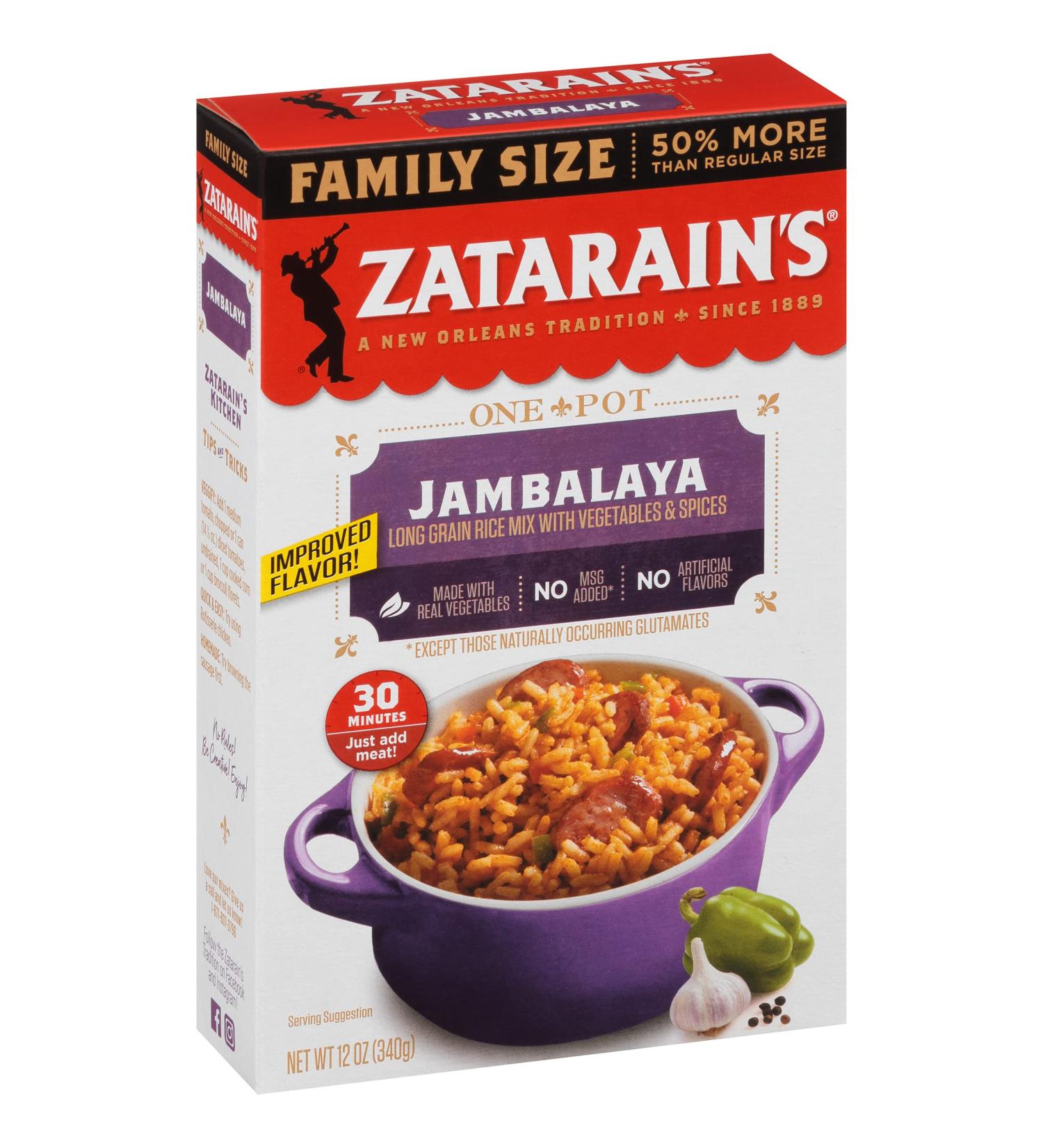 Zatarain's Family Size Jambalaya 12 oz - Authentic Cajun Flavor - Buy Online on GoSupps.com