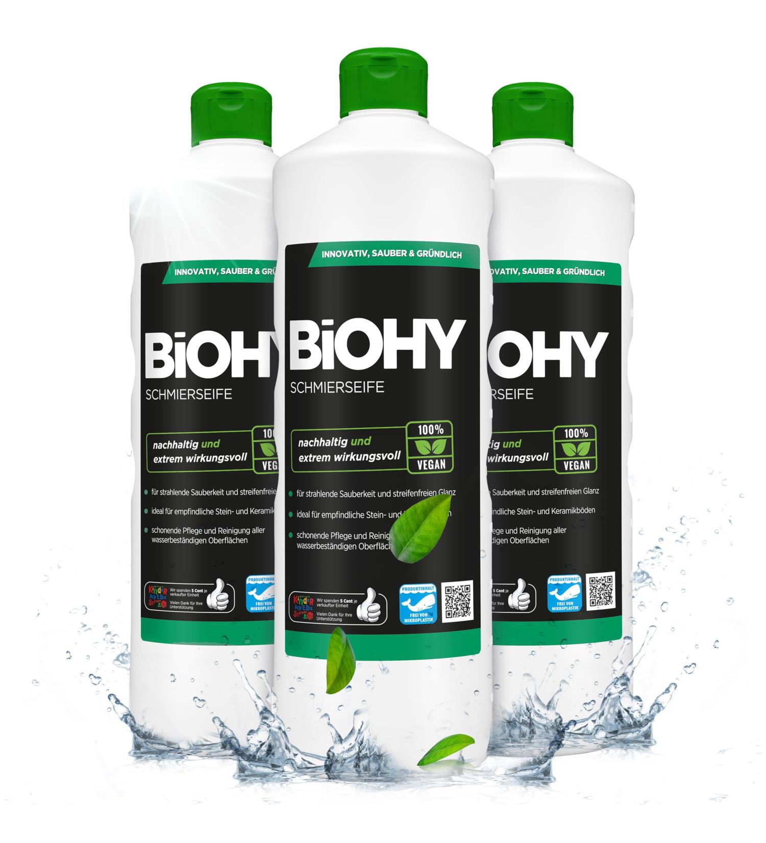Biohy Lubrication Soap 3x1L | Organic Floor Cleaner - Fast Acting & Strong Dirt Removal | Effective Against Aphids | Concentrated Floor Care Solution - Buy Online on GoSupps.com
