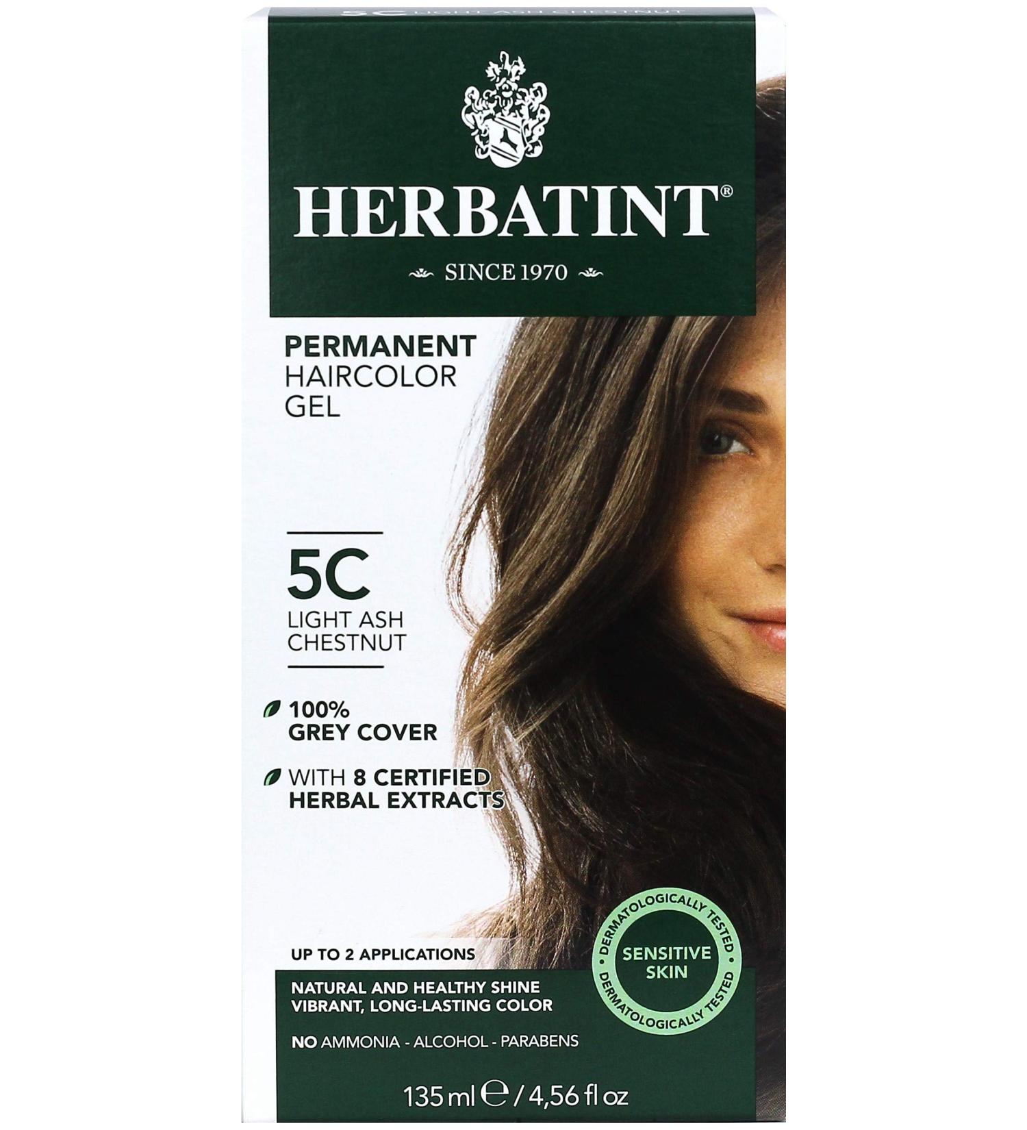 Herbatint 5C Light Ash Chestnut Permanent Haircolor Gel - 4.56 fl oz (135 ml) | Vegan & Ammonia-Free Hair Dye - Buy Online on GoSupps.com
