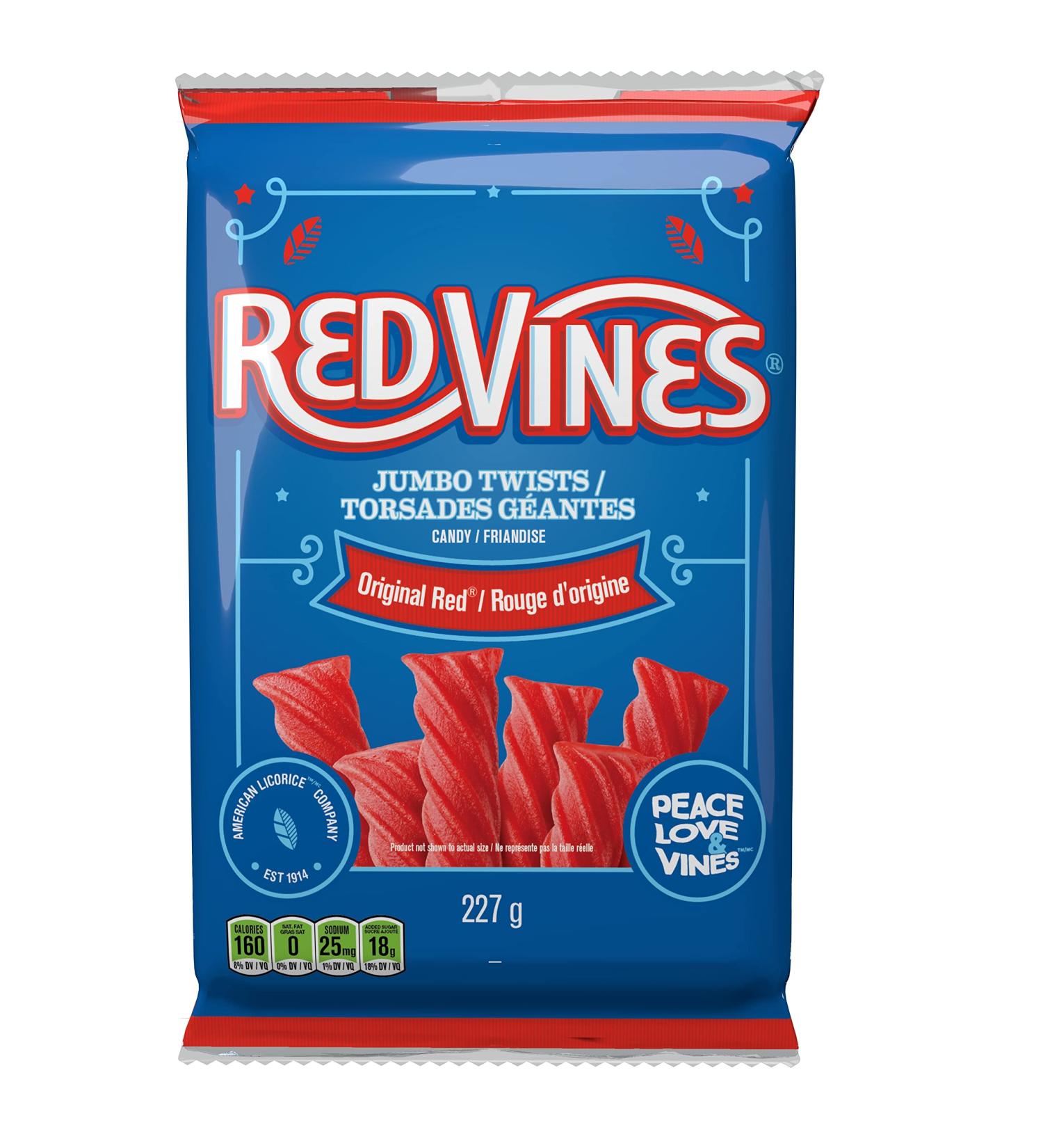 Red Vines Original Red Jumbo Licorice Twists Hanging Bag 227g