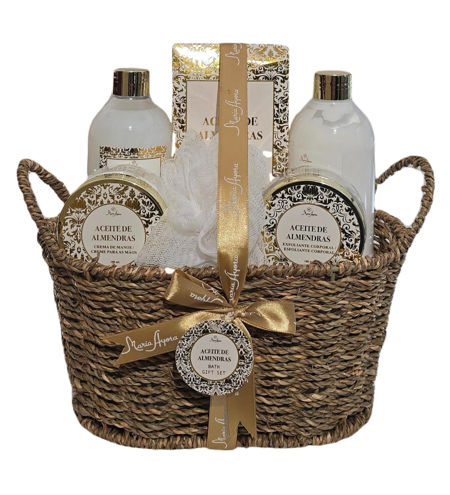 Luxury Almond Scent Spa Gift Basket for Women - Shower Gel Body Lotion Bath Salts & More - Buy Online on GoSupps.com