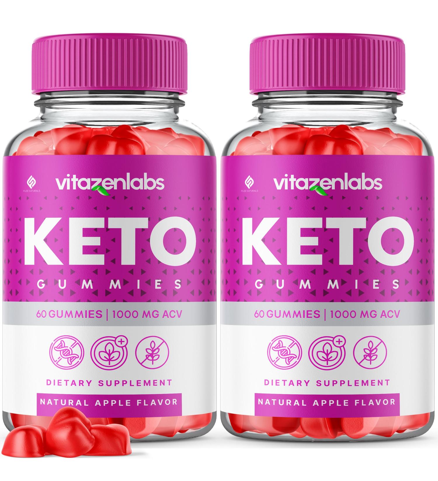 VitazenLabs Keto Gummies (2 Pack) - ACV 1000mg Apple Cider Vinegar Supplement for Men & Women | Vegan Formula 120 Gummies - Buy Online on GoSupps.com